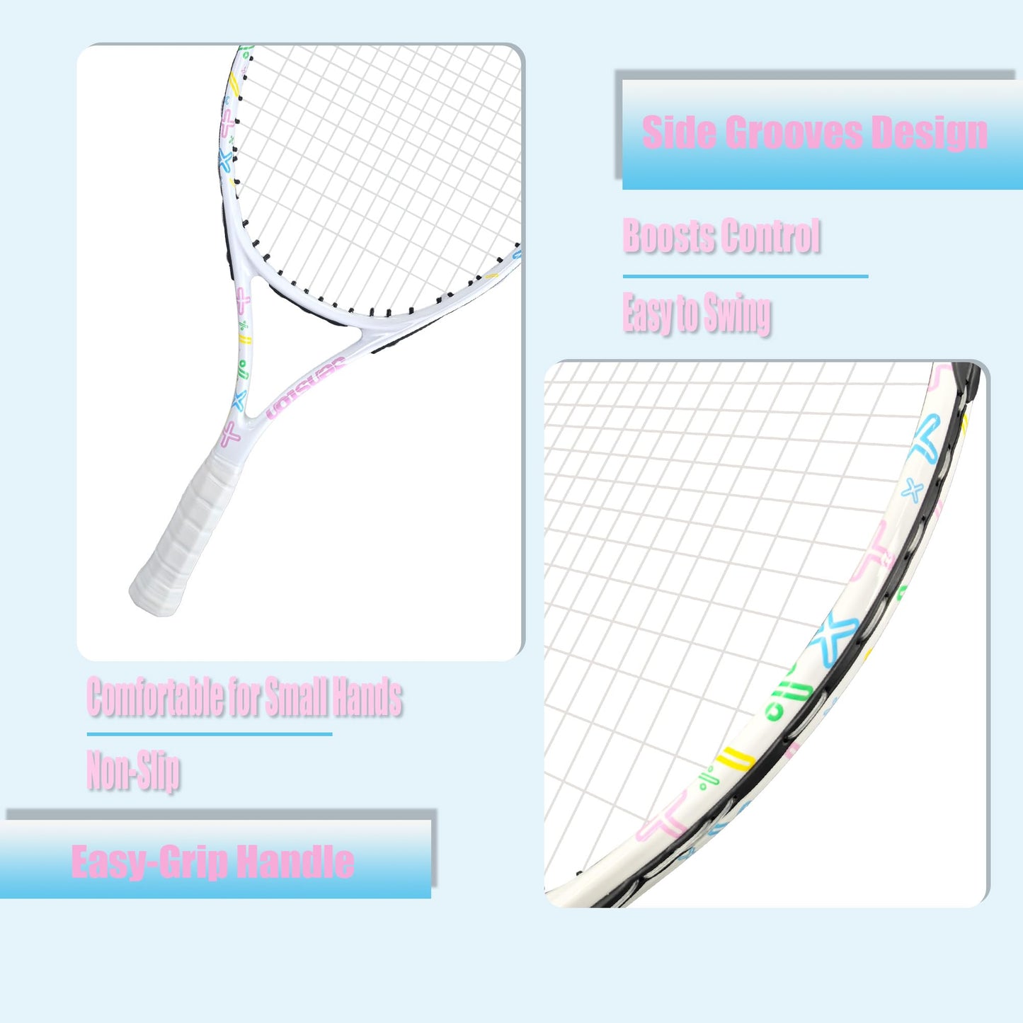Senston 19" 23" 25" Kids Junior Tennis Racquet for Kids Children Boys Girls Tennis Rackets with Racket Cover - Tennis Mindset