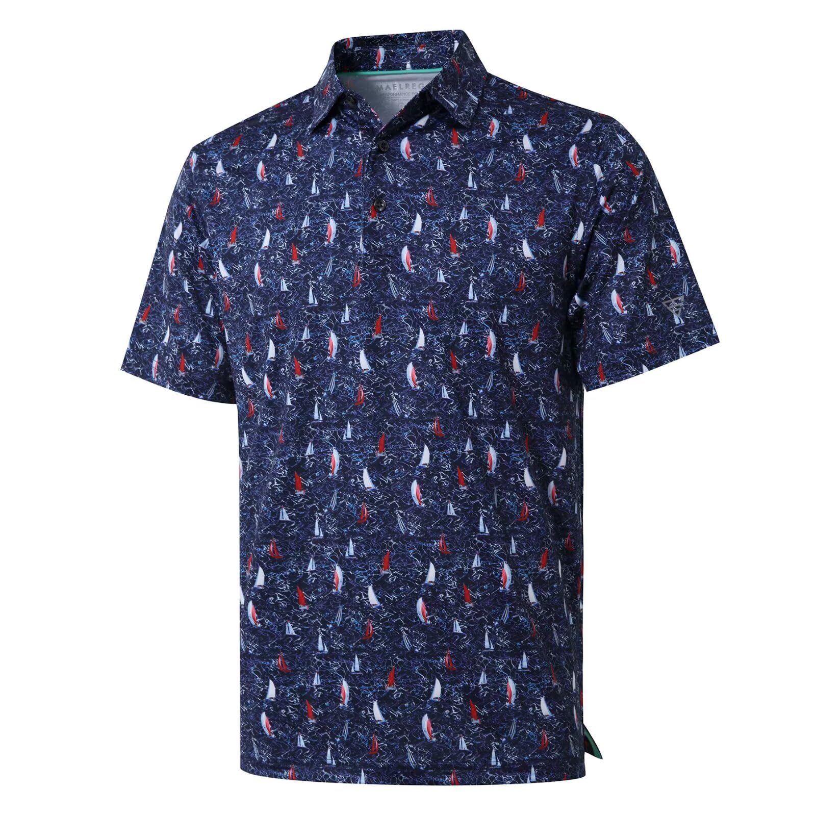 Golf Shirts for Men Dry Fit Short Sleeve Print Performance Moisture Wicking Polo Shirt - Tennis Mindset