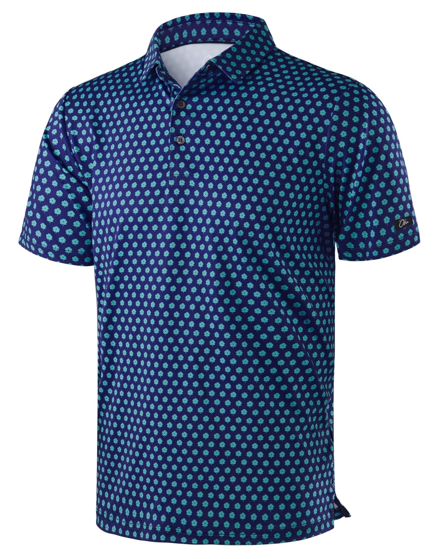 Obla Men's Golf Polo Shirts Print Short Sleeve Dry Fit Collared Shirt - Tennis Mindset