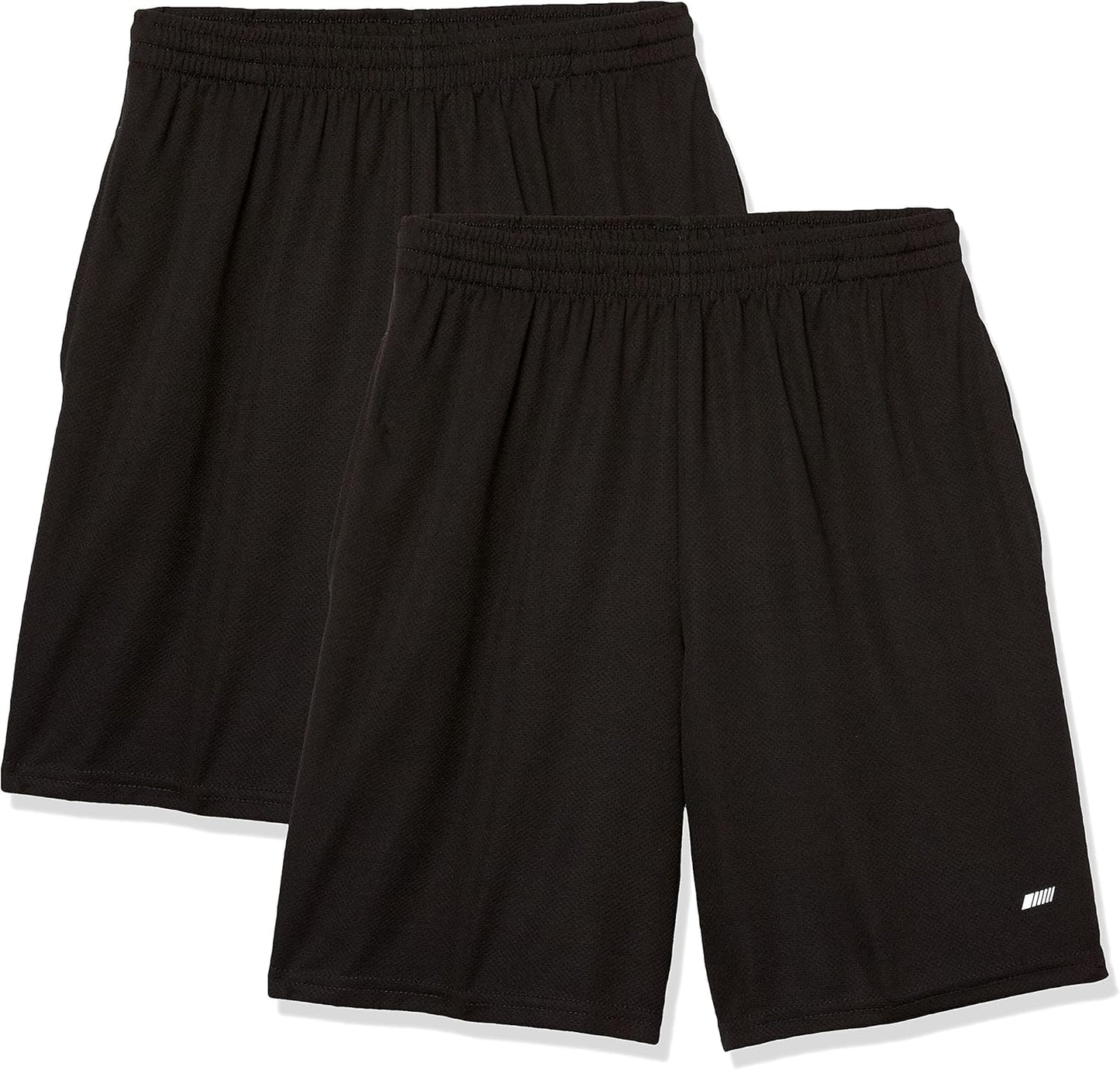 Amazon Essentials Men's Athletic Basketball Gym Shorts, Breathable Moisture Wicking, Loose-Fit Performance Tech, Pack of 2 - Tennis Mindset