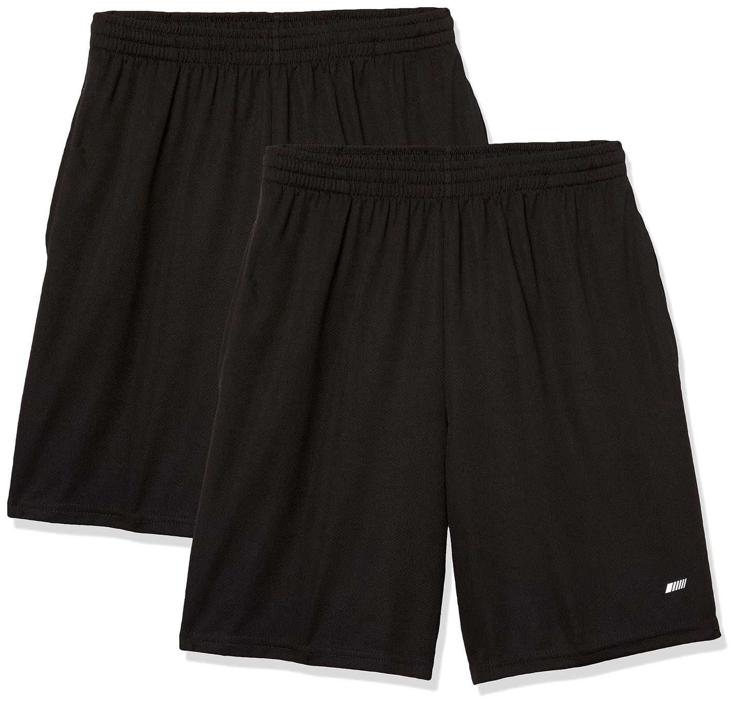 Amazon Essentials Men's Athletic Basketball Gym Shorts, Breathable Moisture Wicking, Loose-Fit Performance Tech, Pack of 2 - Tennis Mindset