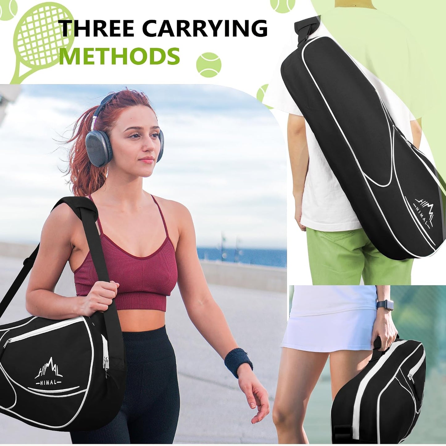 Himal Outdoors 3 Racquet Tennis Bag Tennis Racket Bag for Men Women - Tennis Mindset