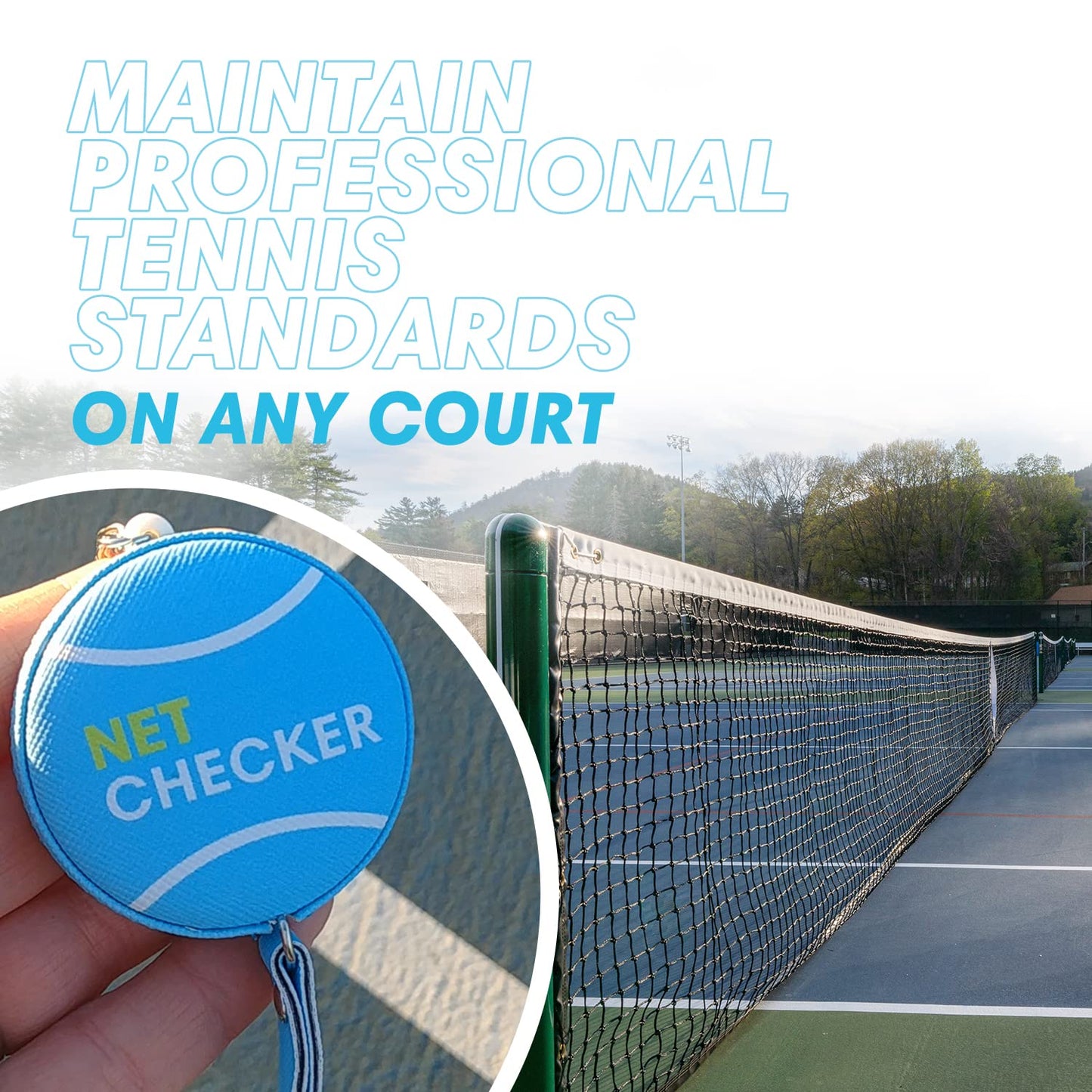 Scoring Right Net Checker Tennis Net Height Measuring Tape and Keyring - Tennis Mindset
