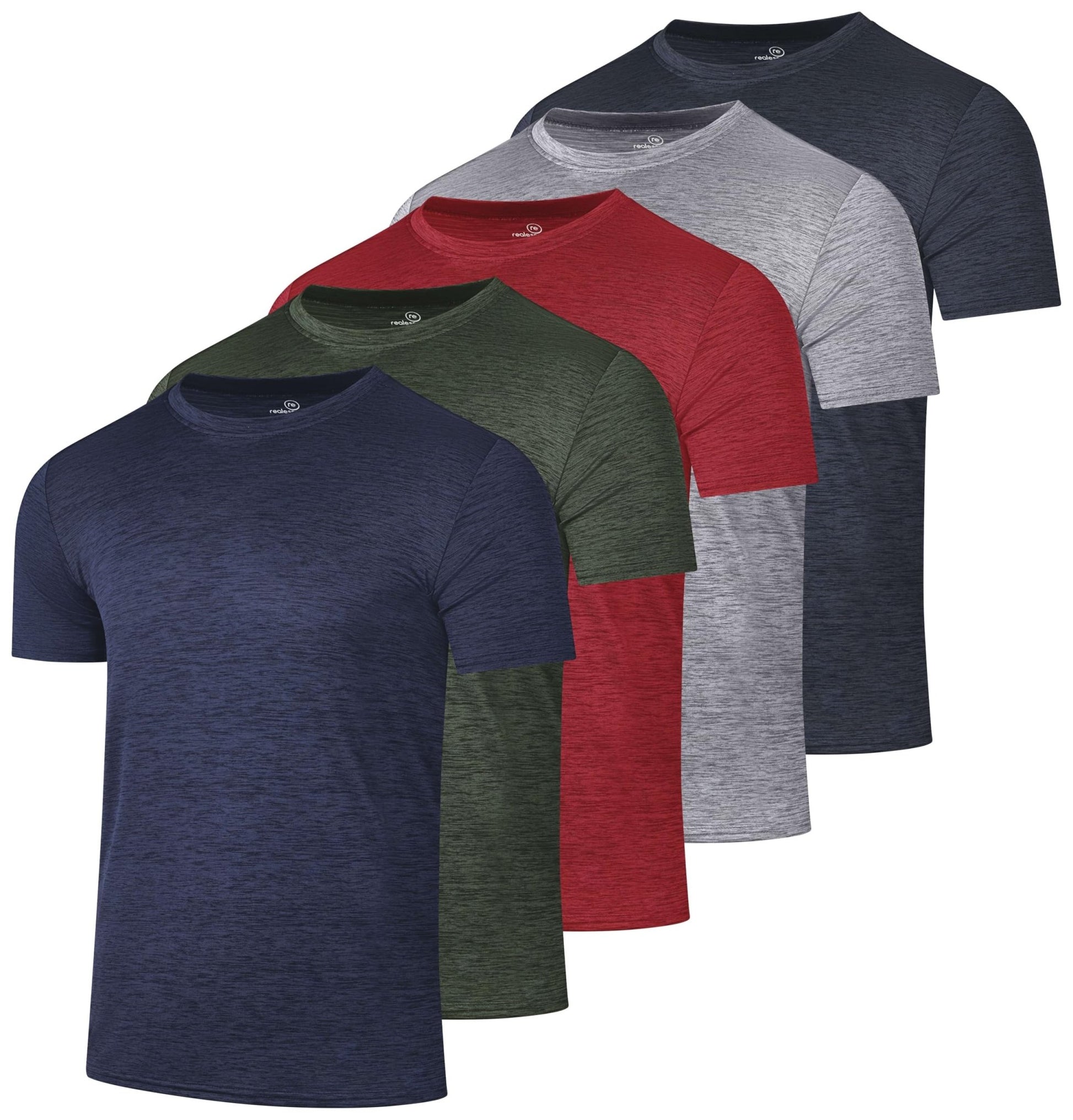 5 Pack Men's Dry Fit Workout T Shirts Crew Neck Athletic Gym Running Tees - Tennis Mindset