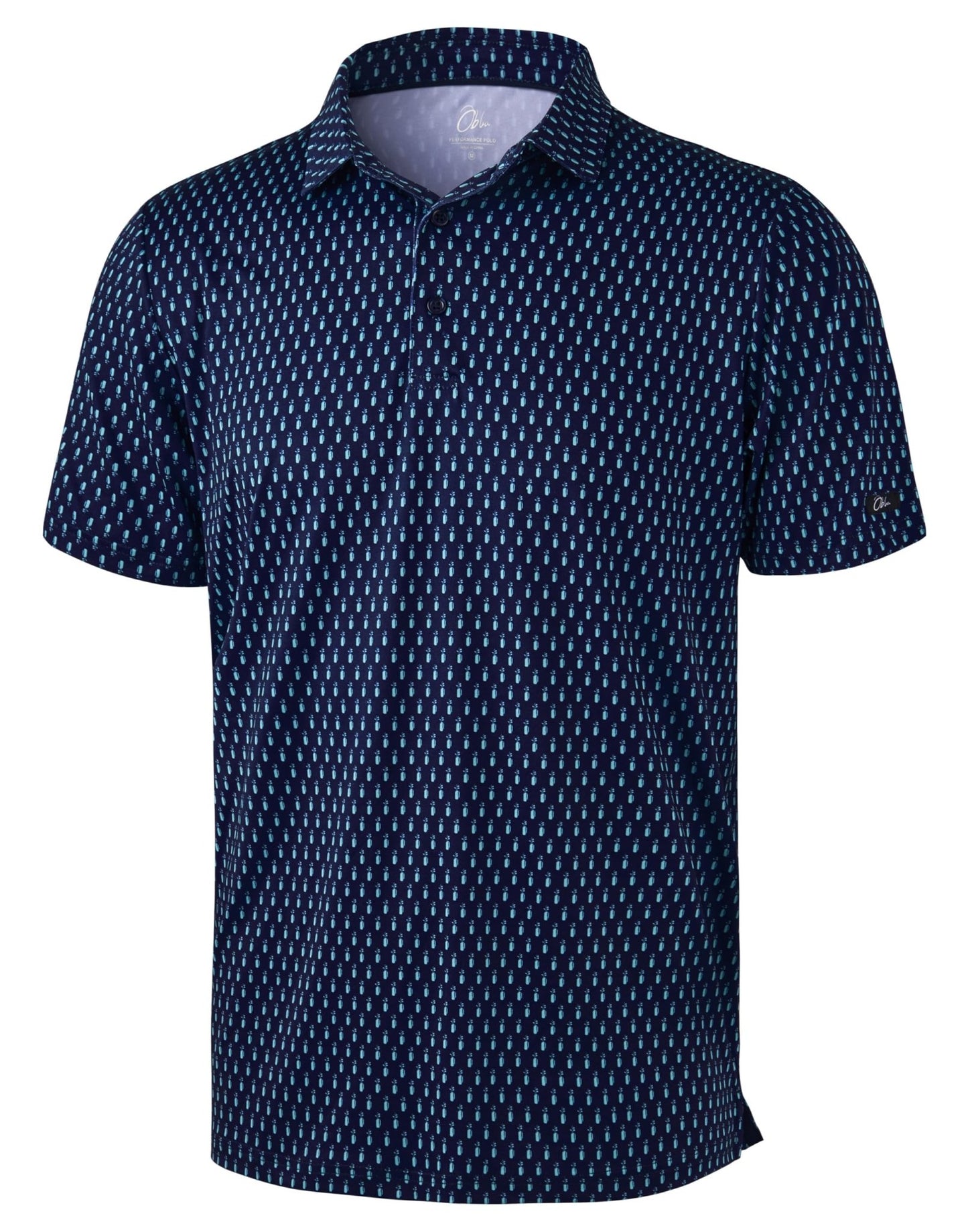 Obla Men's Golf Polo Shirts Print Short Sleeve Dry Fit Collared Shirt - Tennis Mindset