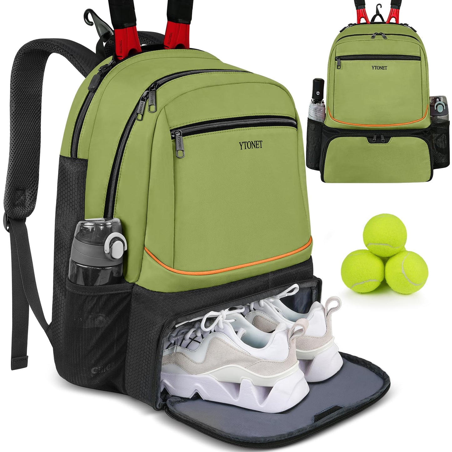 Ytonet Tennis Bag Tennis Backpack for Women Men 2 Rackets - Tennis Mindset