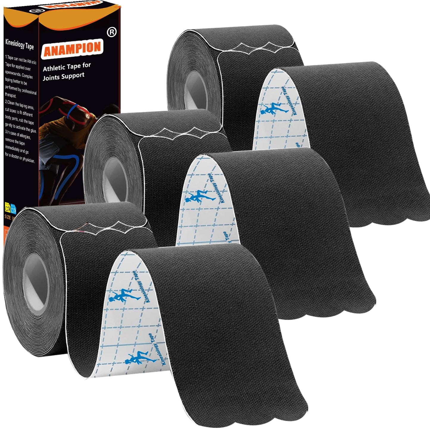 Kinesiology Tape Precut Strips Pro Athletic (3 Rolls,60 Strips) Original Cotton Waterproof Breathable Latex Free Tape for Muscle Pain Relief and Joint Support Elastic Sports Activities Tapes (Mix) - Tennis Mindset