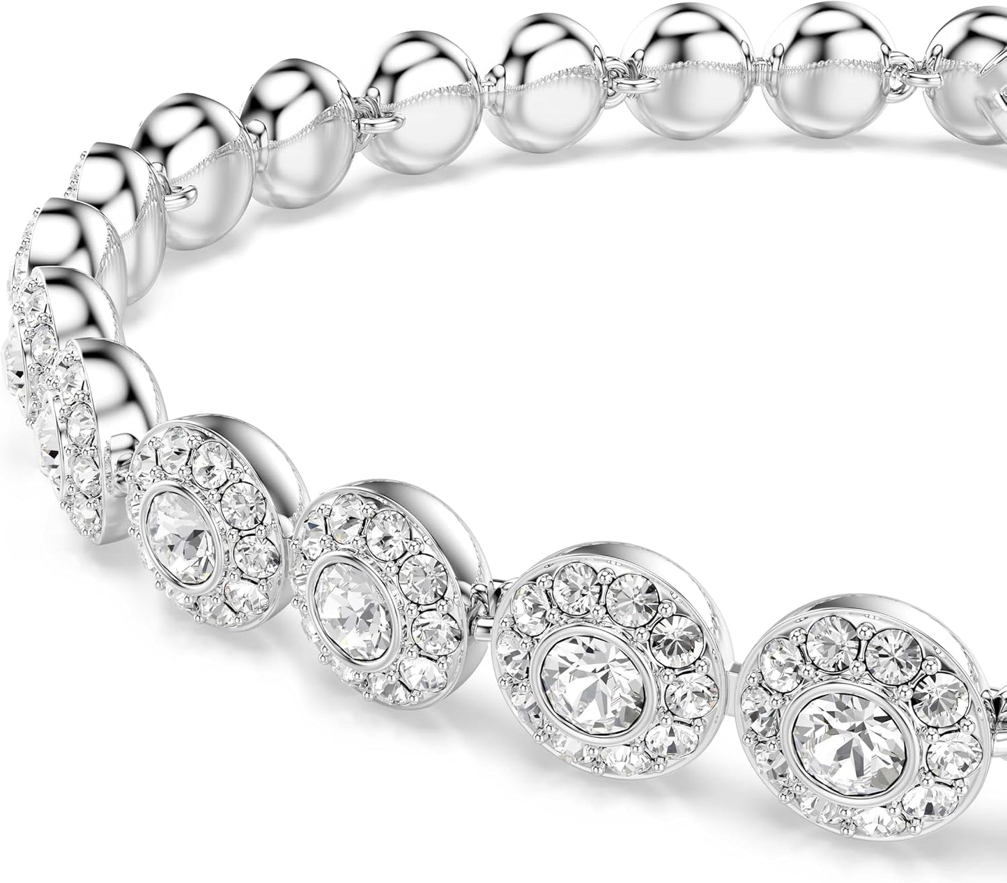 Swarovski Una Angelic Bracelet with White Crystals on a Rhodium Plated Setting