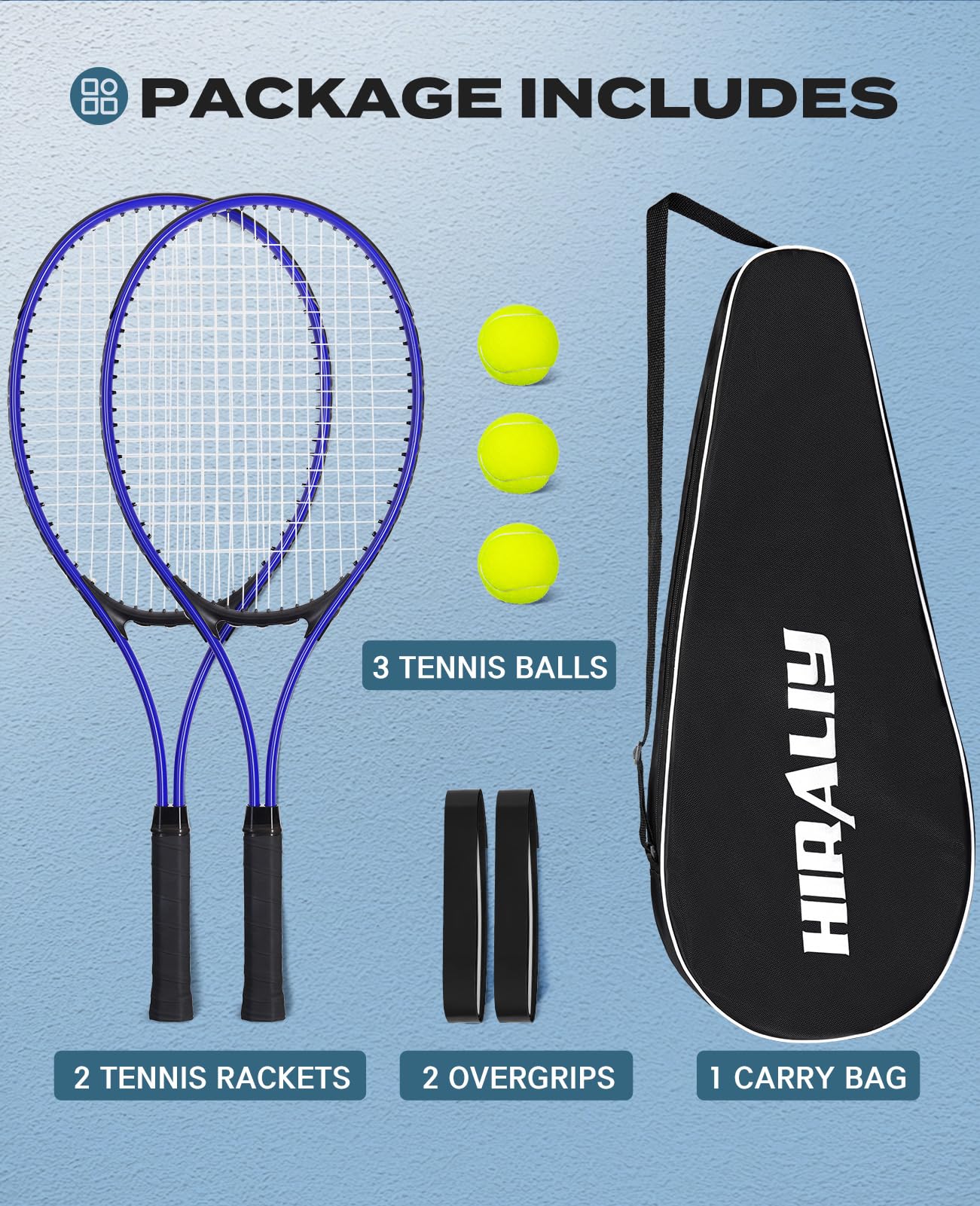 HIRALIY 27-Inch Tennis Racket for Adults with Ball and Carry Bag - Tennis Mindset