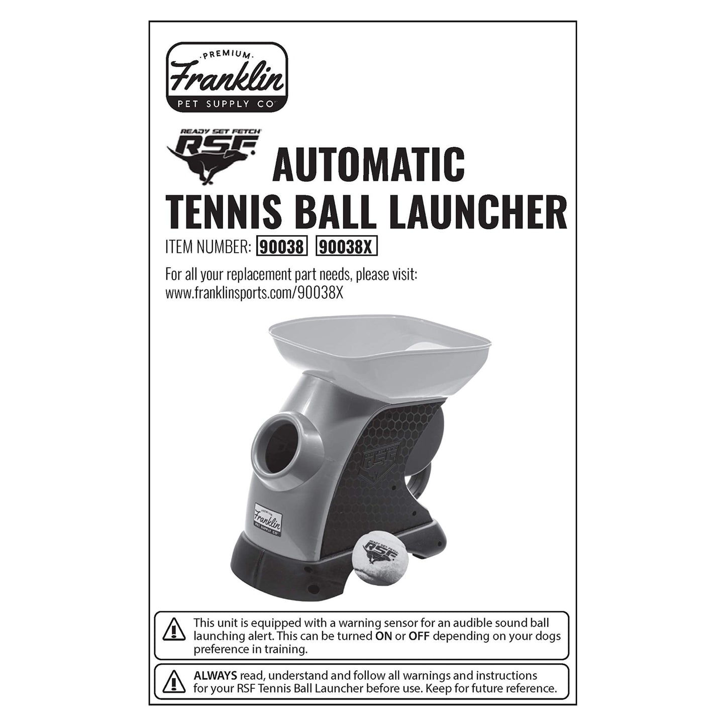 Franklin Sports Ready Set Fetch Automatic Tennis Ball Launcher - Black - Tennis Mindset