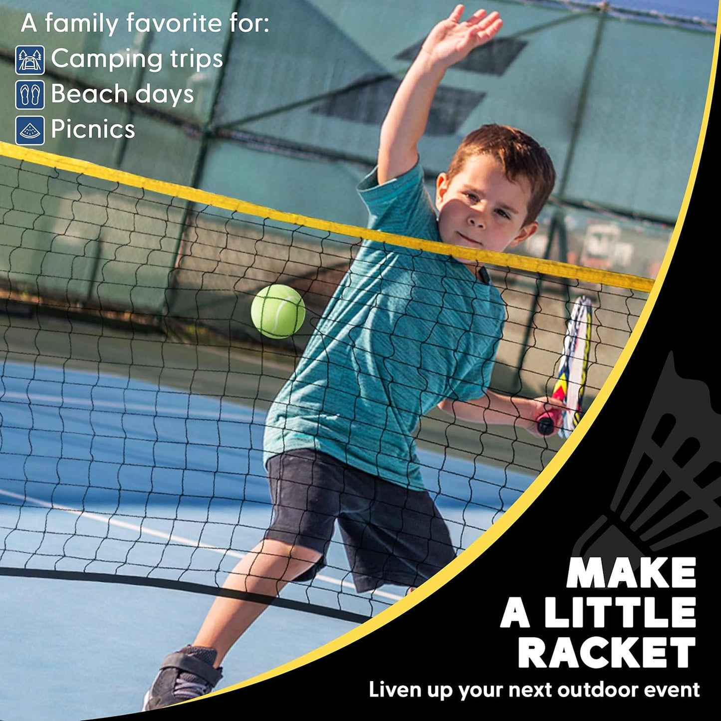 Boulder Portable Badminton Pickleball Net - Foldable/Extendable Poles for Multiple Sports Heights (UP to 5 ft) - Ideal for Tennis, Pickleball, Soccer Tennis - Easy Setup - Tennis Mindset