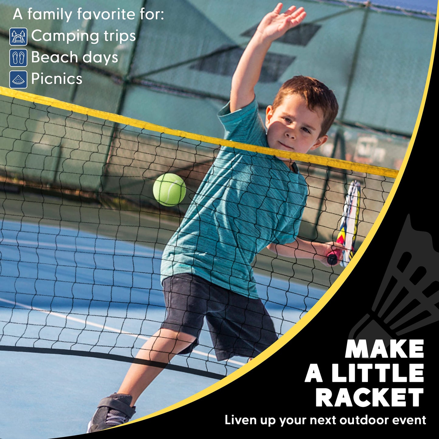 Boulder Portable Badminton Pickleball Net - Foldable/Extendable Poles for Multiple Sports Heights (UP to 5 ft) - Ideal for Tennis, Pickleball, Soccer Tennis - Easy Setup - Tennis Mindset