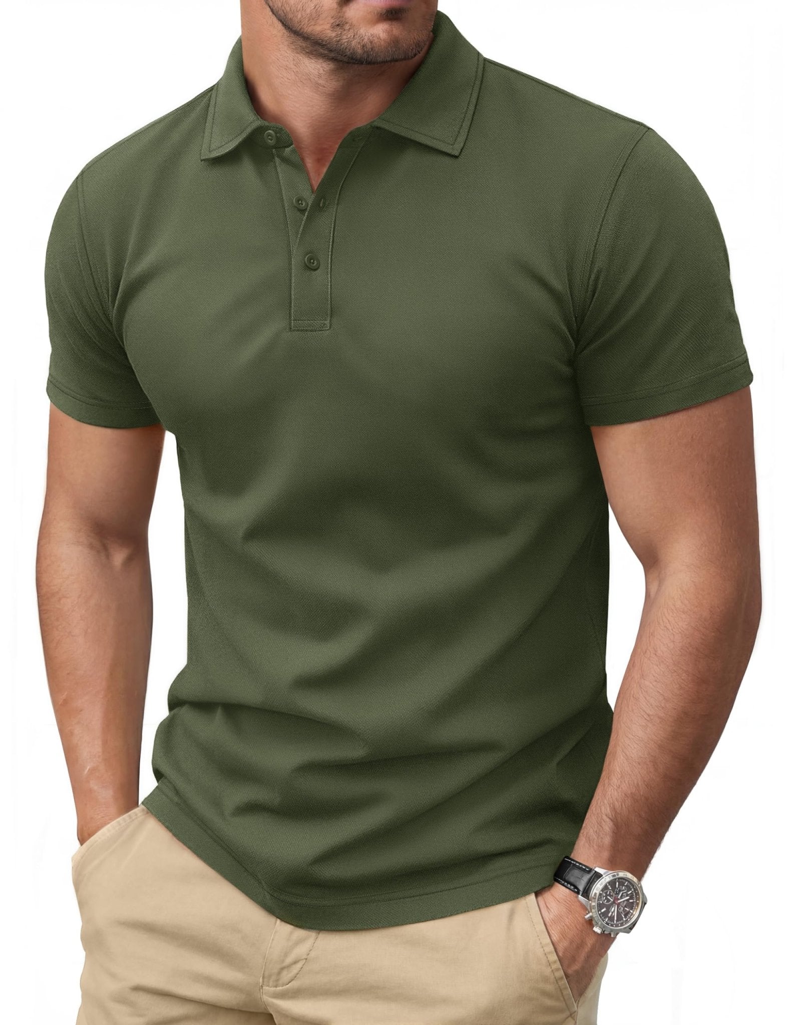 Cotrasen Men's Polo Shirts Short Sleeve Cotton Pique Classic Golf Shirts - Tennis Mindset