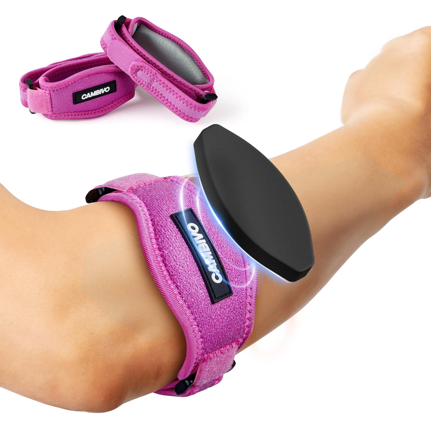 CAMBIVO 2 Pack Tennis Elbow Brace Strap for Tendonitis, Black - Tennis Mindset