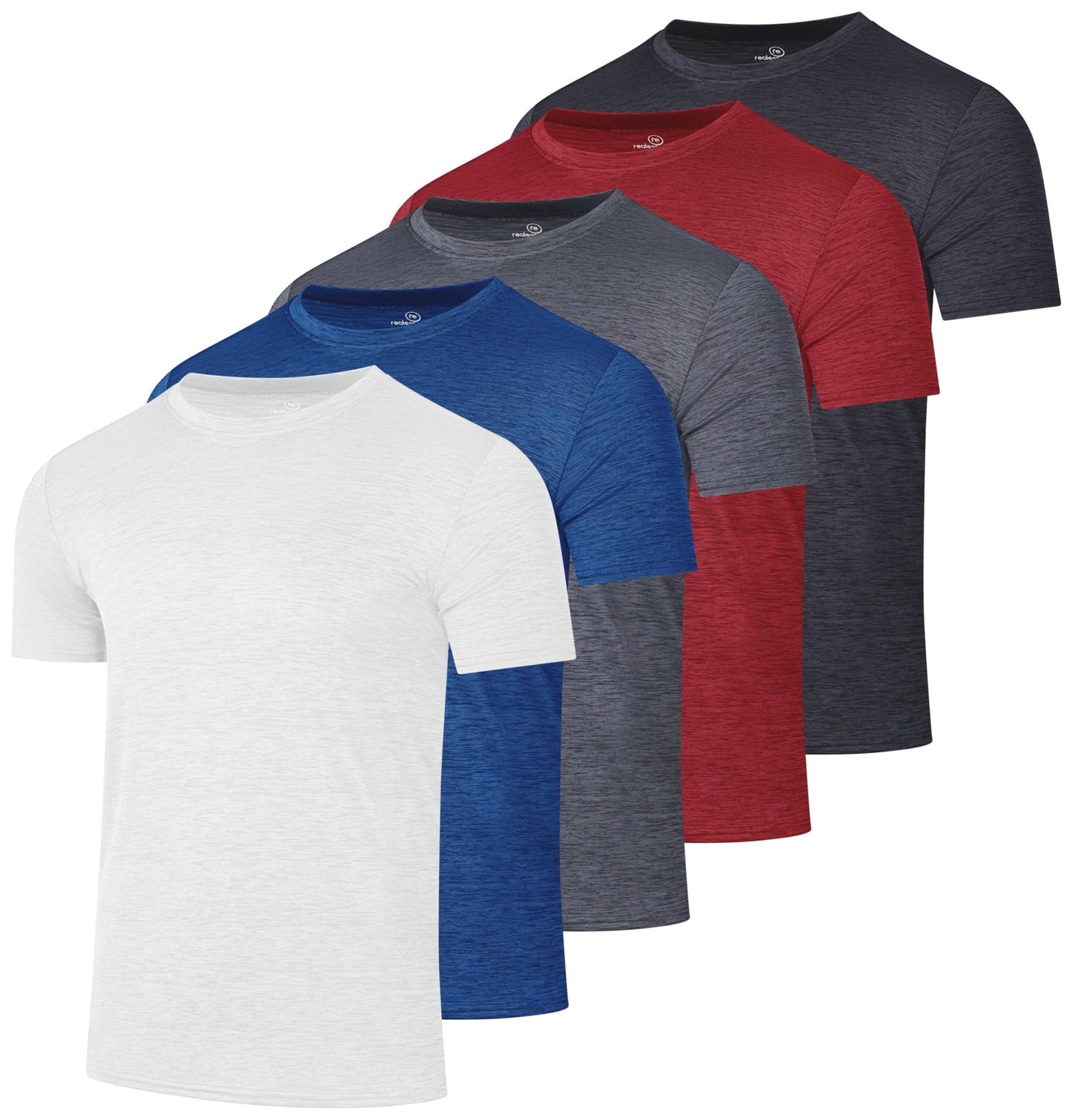 5 Pack Men's Dry Fit Workout T Shirts Crew Neck Athletic Gym Running Tees - Tennis Mindset