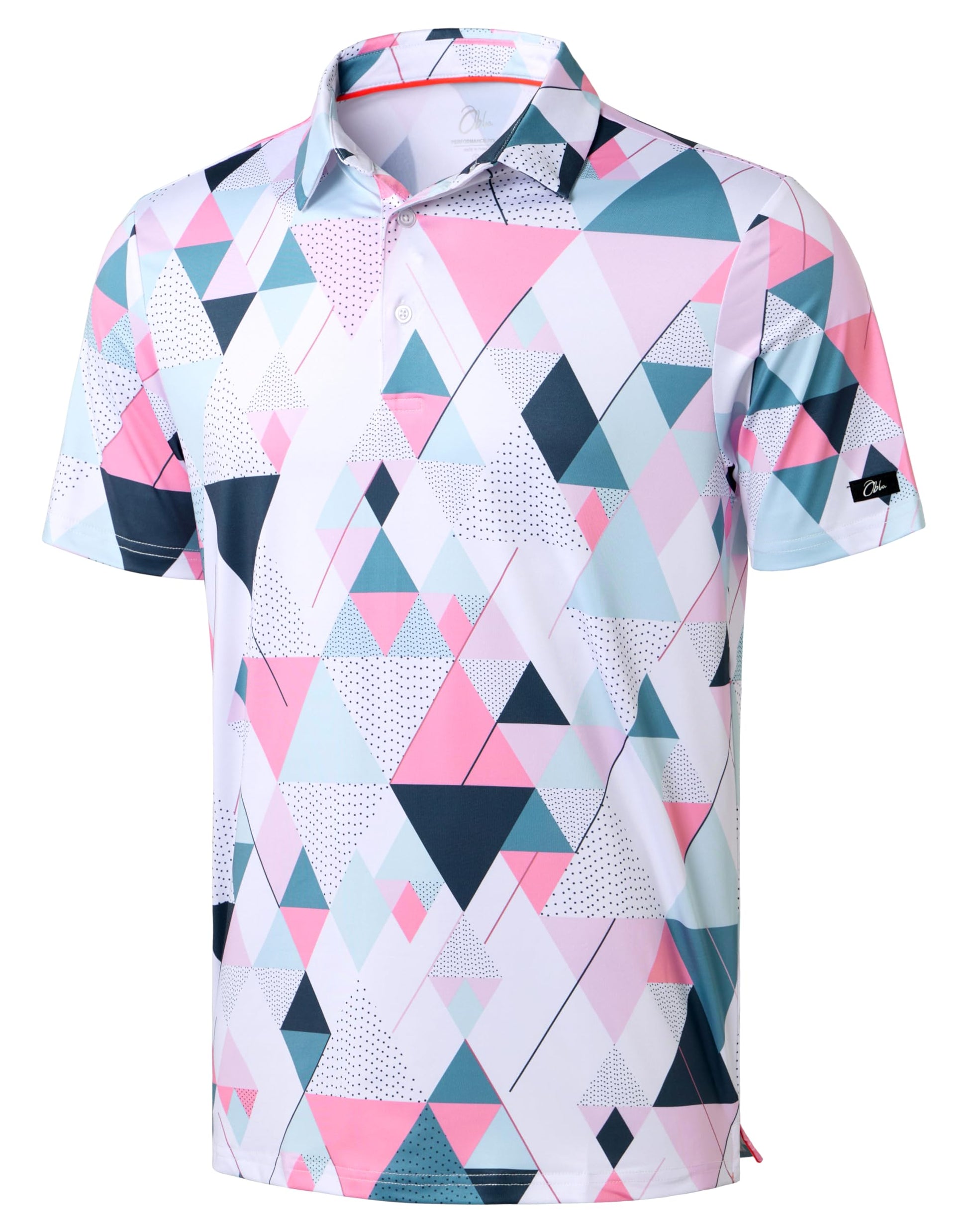 Obla Men's Golf Polo Shirts Print Short Sleeve Dry Fit Collared Shirt - Tennis Mindset