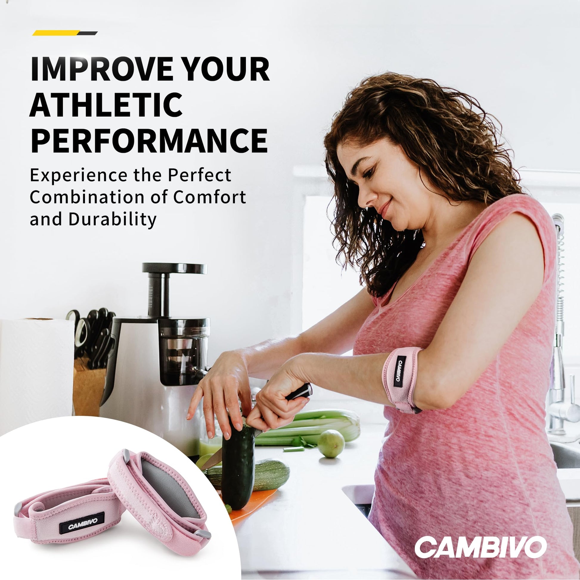 CAMBIVO 2 Pack Tennis Elbow Brace Strap for Tendonitis, Black - Tennis Mindset