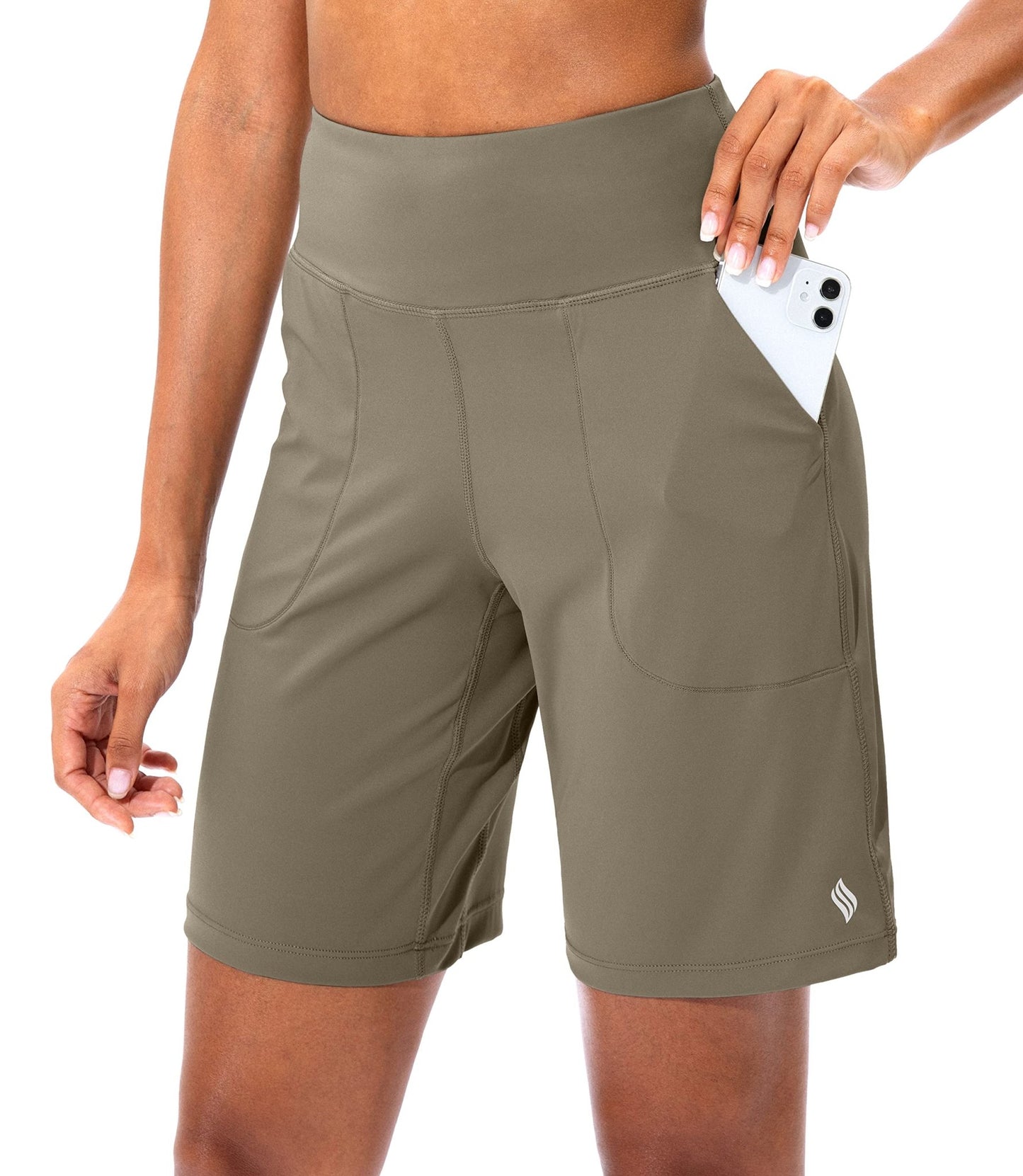 SANTINY Bermuda Shorts for Women with Pockets Athletic Workout Shorts - Tennis Mindset