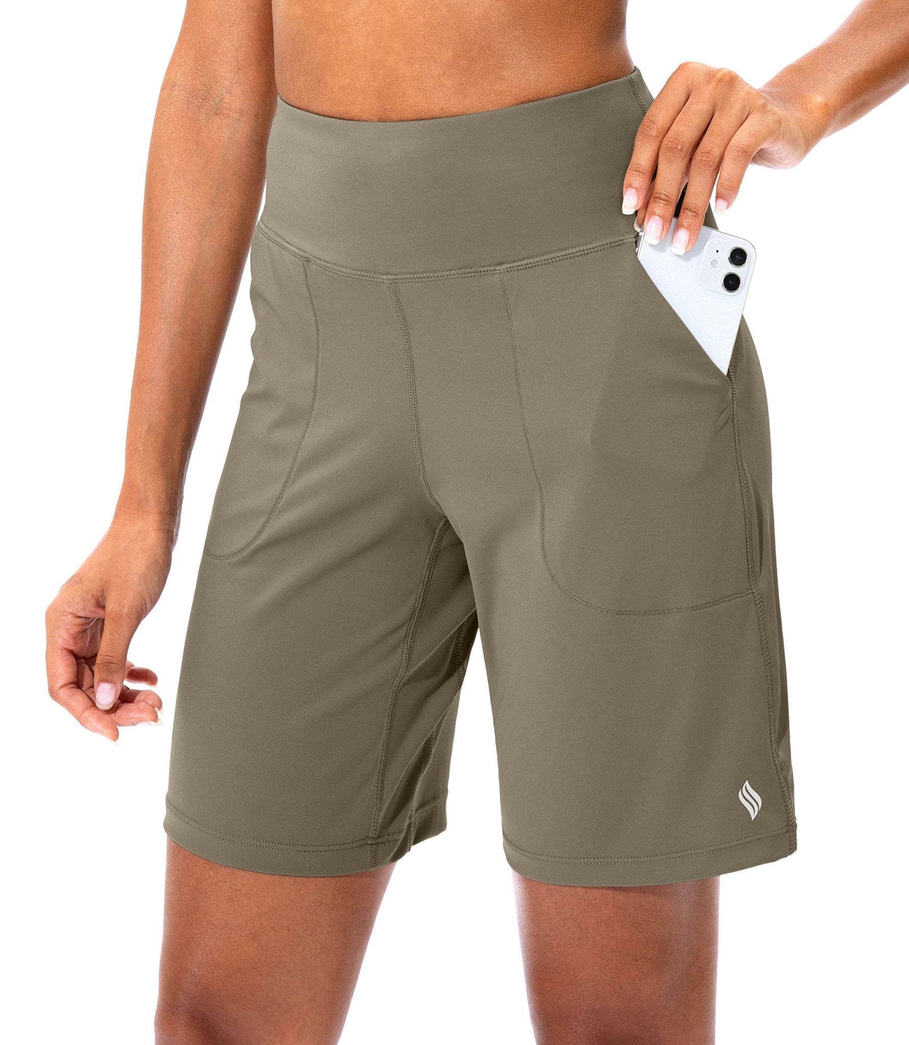 SANTINY Bermuda Shorts for Women with Pockets Athletic Workout Shorts - Tennis Mindset