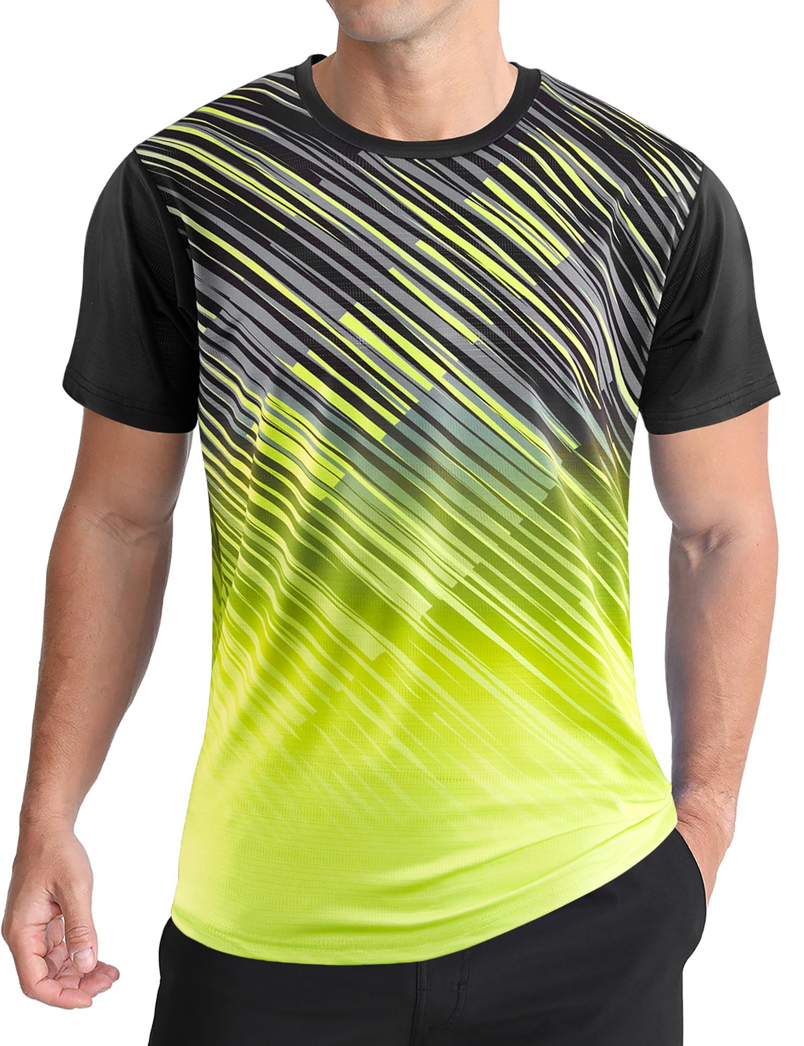 Men's Athletic T-Shirt Performance Gym Shirt Quick Dry Running Workout Tops - Tennis Mindset