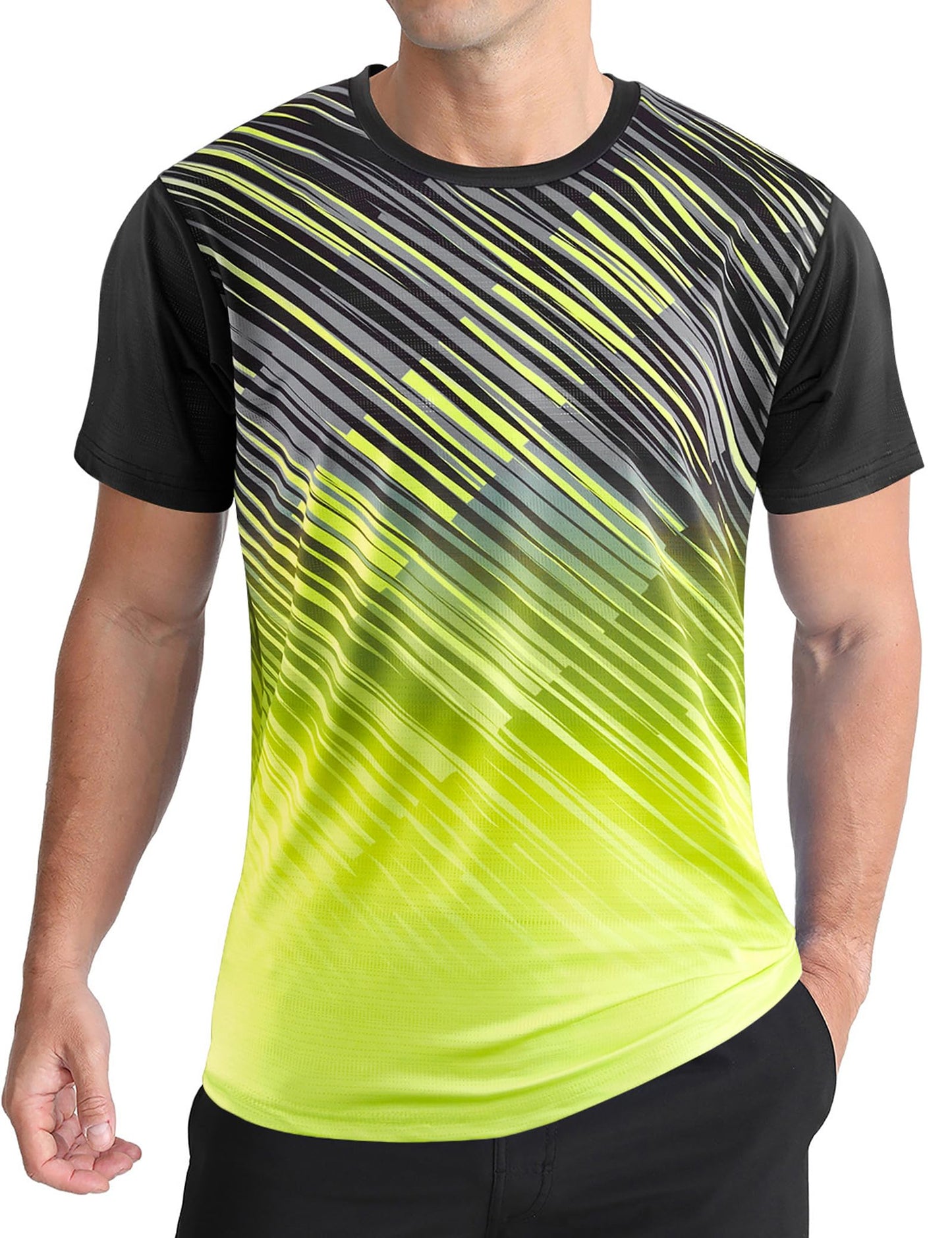Men's Athletic T-Shirt Performance Gym Shirt Quick Dry Running Workout Tops - Tennis Mindset
