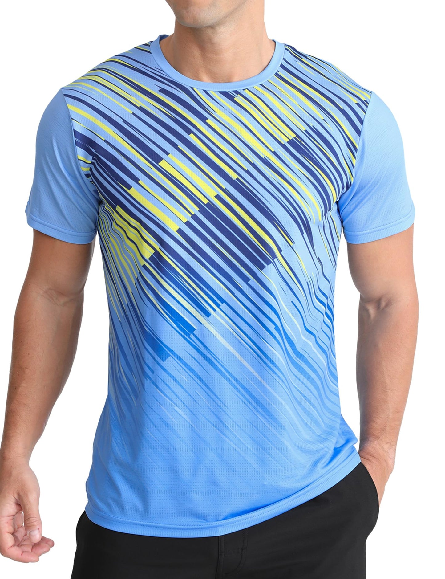 Men's Athletic T-Shirt Performance Gym Shirt Quick Dry Running Workout Tops - Tennis Mindset