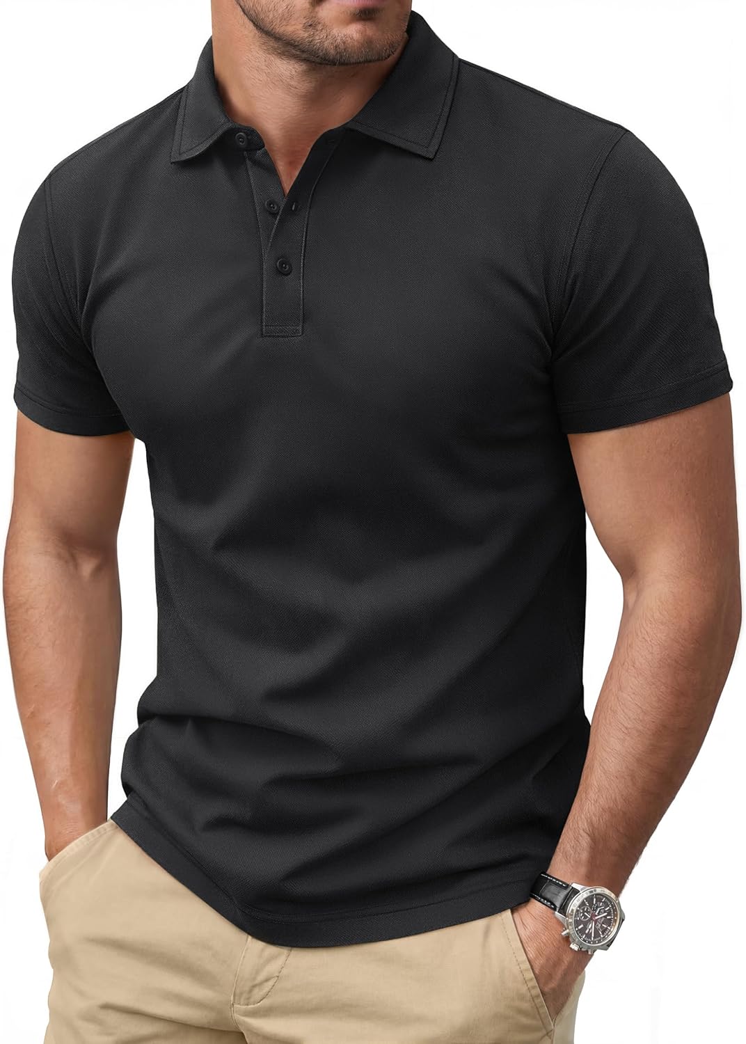 Cotrasen Men's Polo Shirts Short Sleeve Cotton Pique Classic Golf Shirts - Tennis Mindset