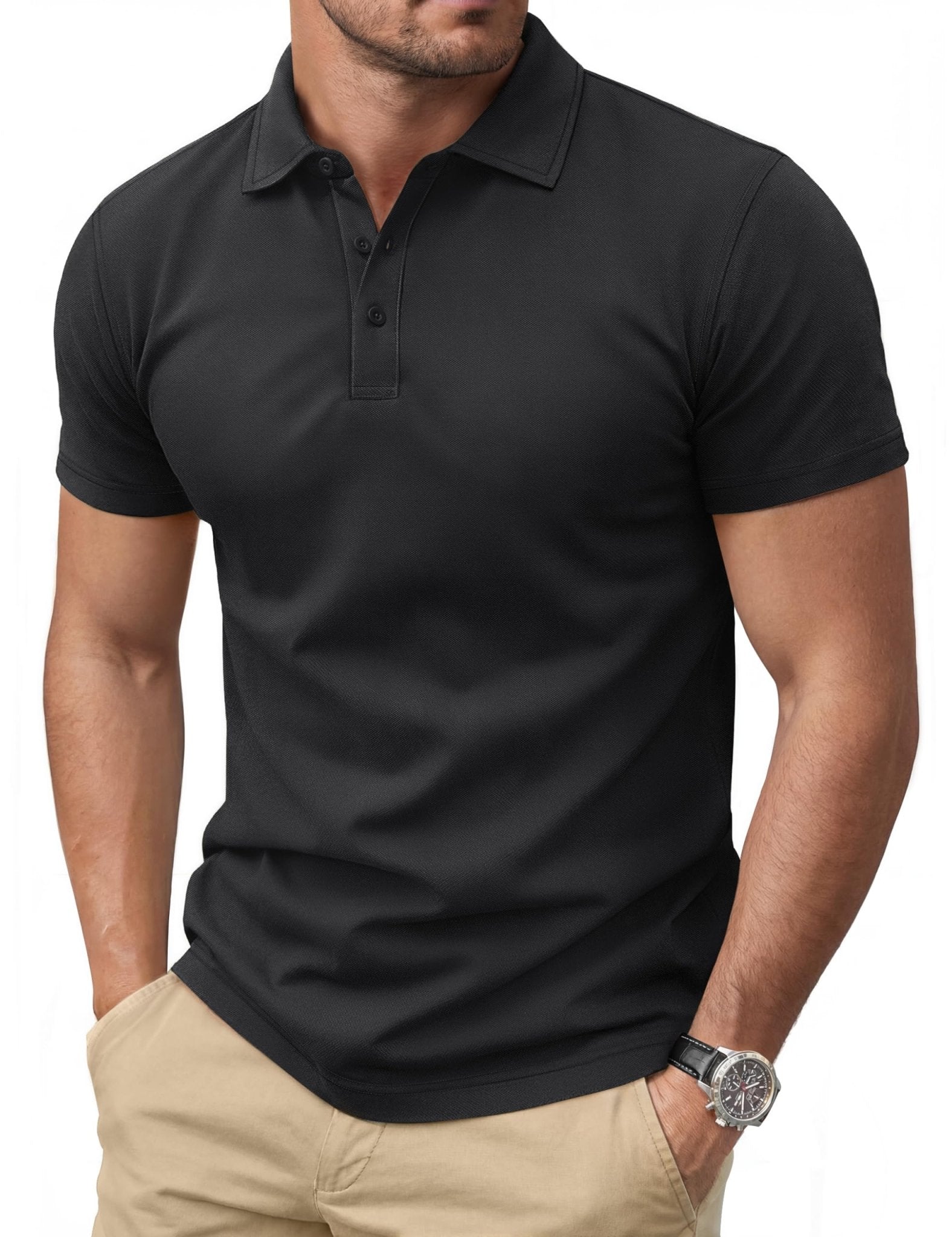 Cotrasen Men's Polo Shirts Short Sleeve Cotton Pique Classic Golf Shirts - Tennis Mindset
