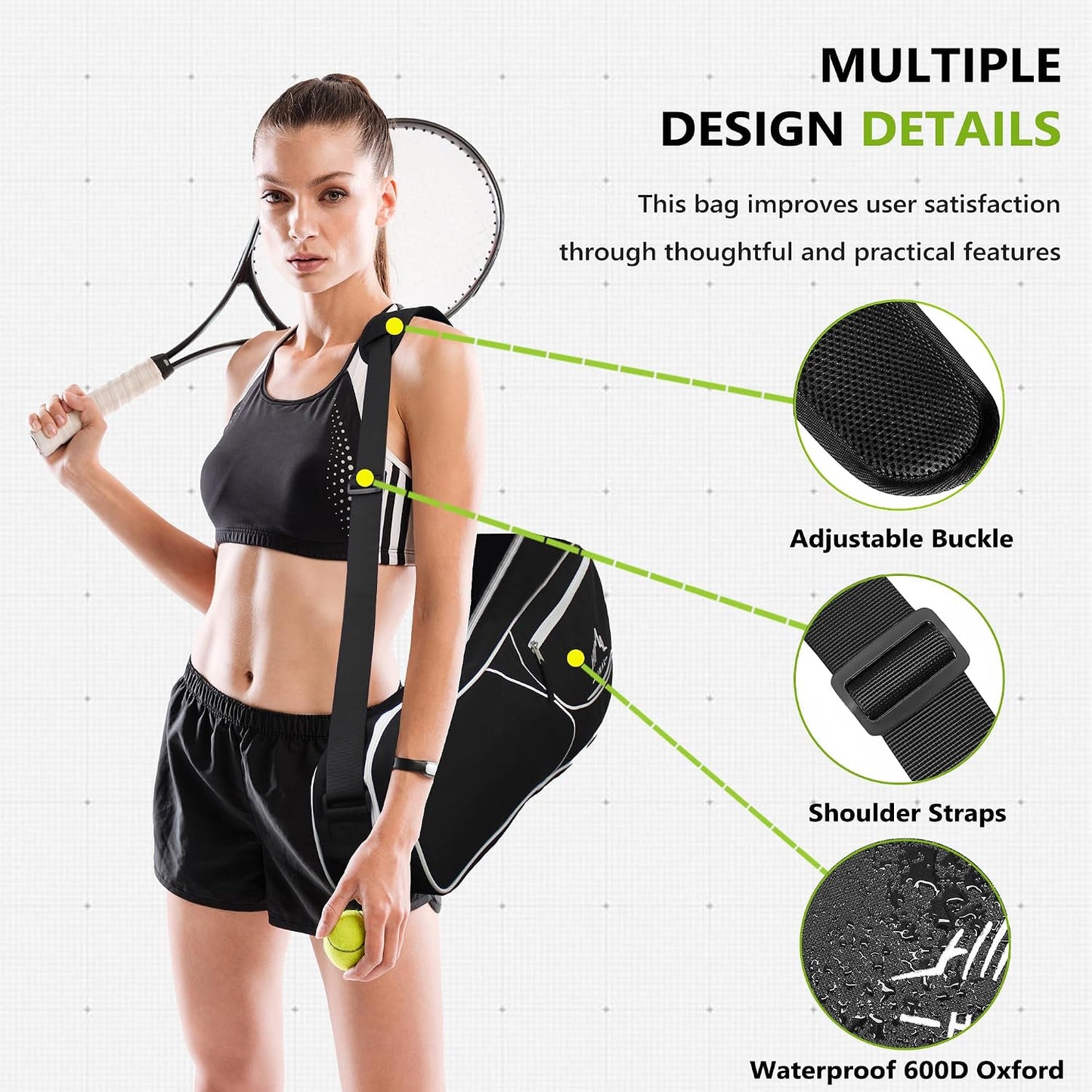Himal Outdoors 3 Racquet Tennis Bag Tennis Racket Bag for Men Women - Tennis Mindset