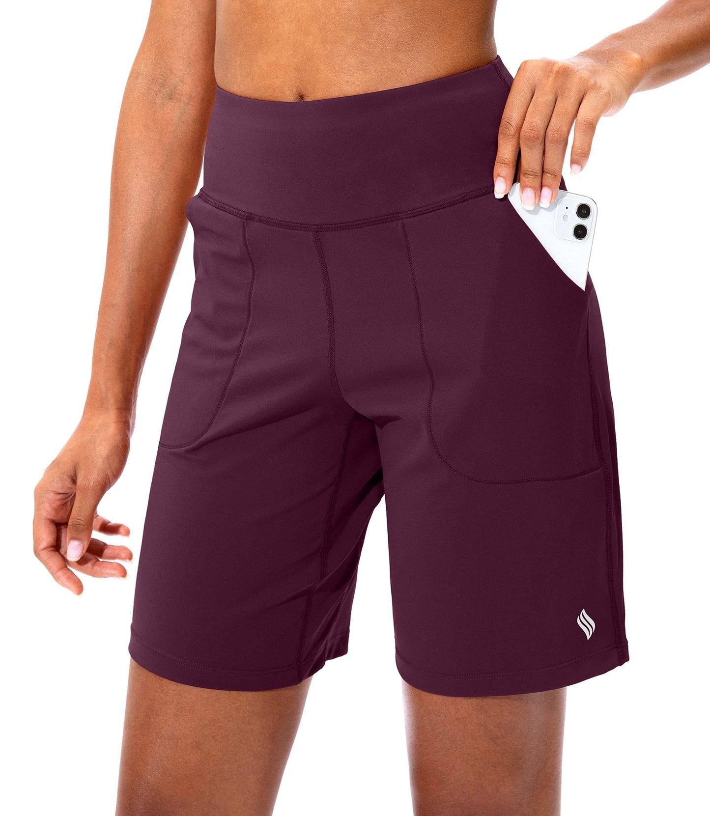 SANTINY Bermuda Shorts for Women with Pockets Athletic Workout Shorts - Tennis Mindset
