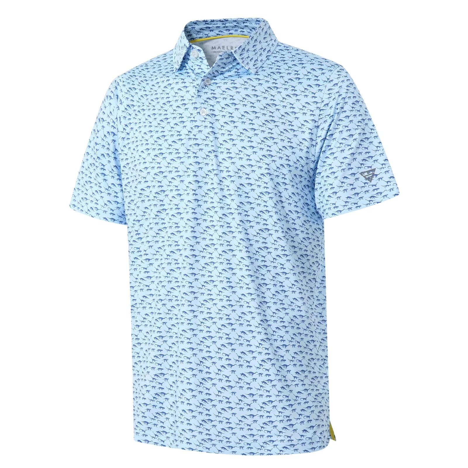 Golf Shirts for Men Dry Fit Short Sleeve Print Performance Moisture Wicking Polo Shirt - Tennis Mindset