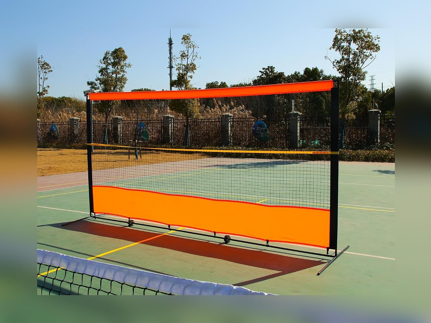 ORIENGEAR Tennis Rebound Practice Wall - 12ft x 6ft Rebounder Net for Racquet Sports, Ball & Pickleball, Training Backboard for Court Backyard and Indoor & Outdoor Use - Tennis Mindset