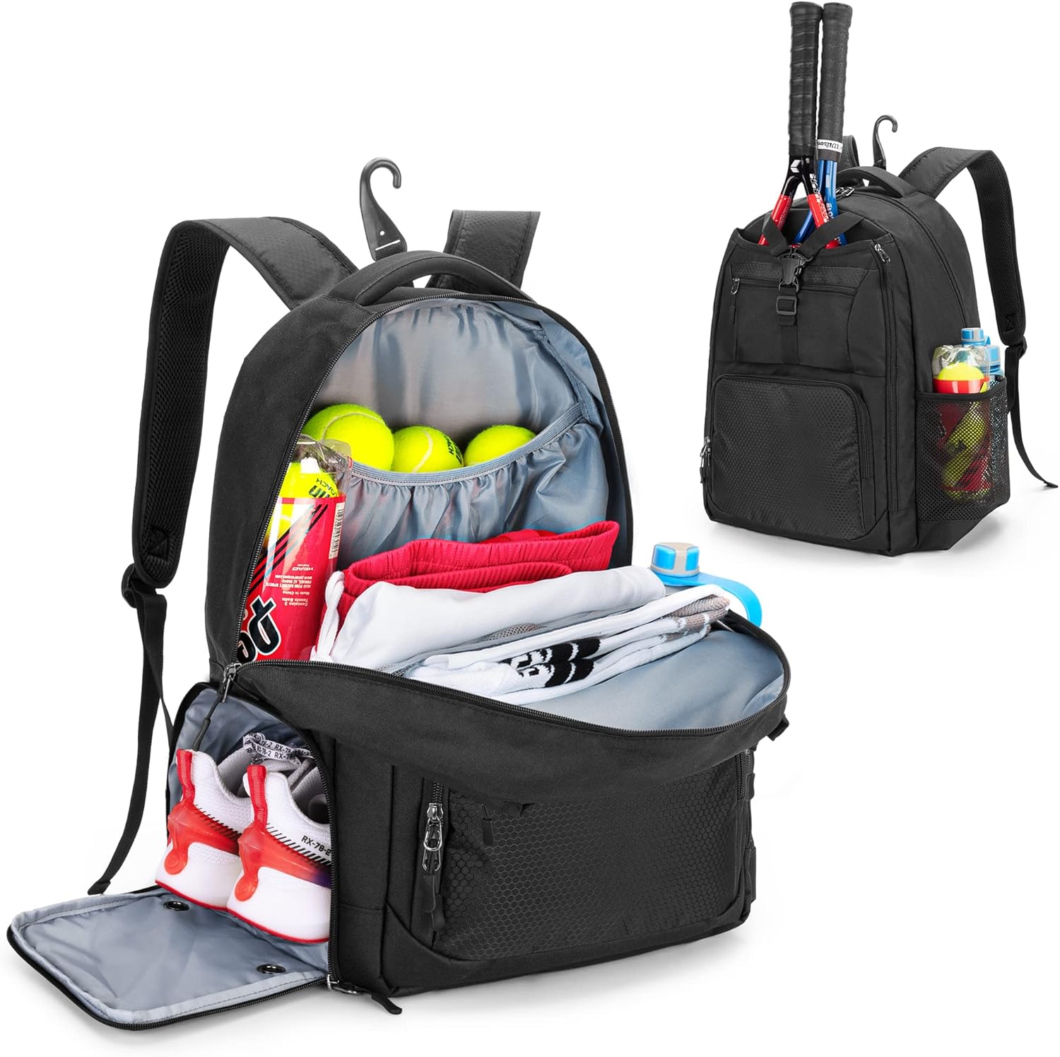 DSLEAF Tennis Bag for Men/Women, Tennis Backpack Holds 2 Rackets and Shoes - Tennis Mindset