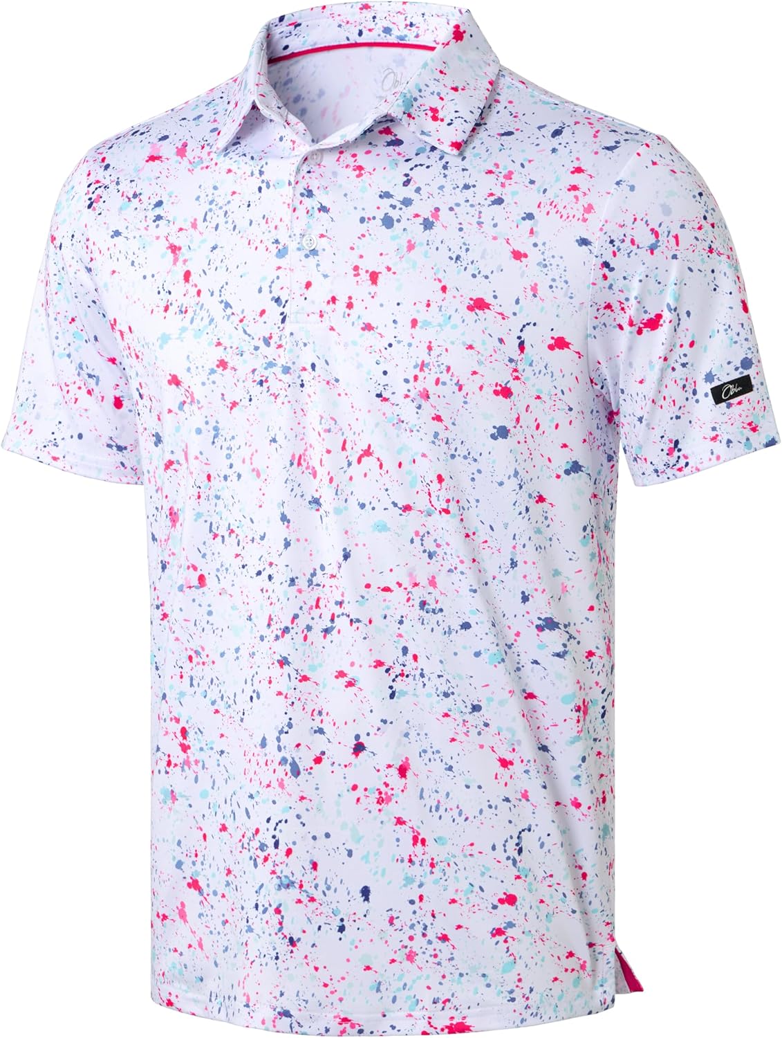 Obla Men's Golf Polo Shirts Print Short Sleeve Dry Fit Collared Shirt - Tennis Mindset