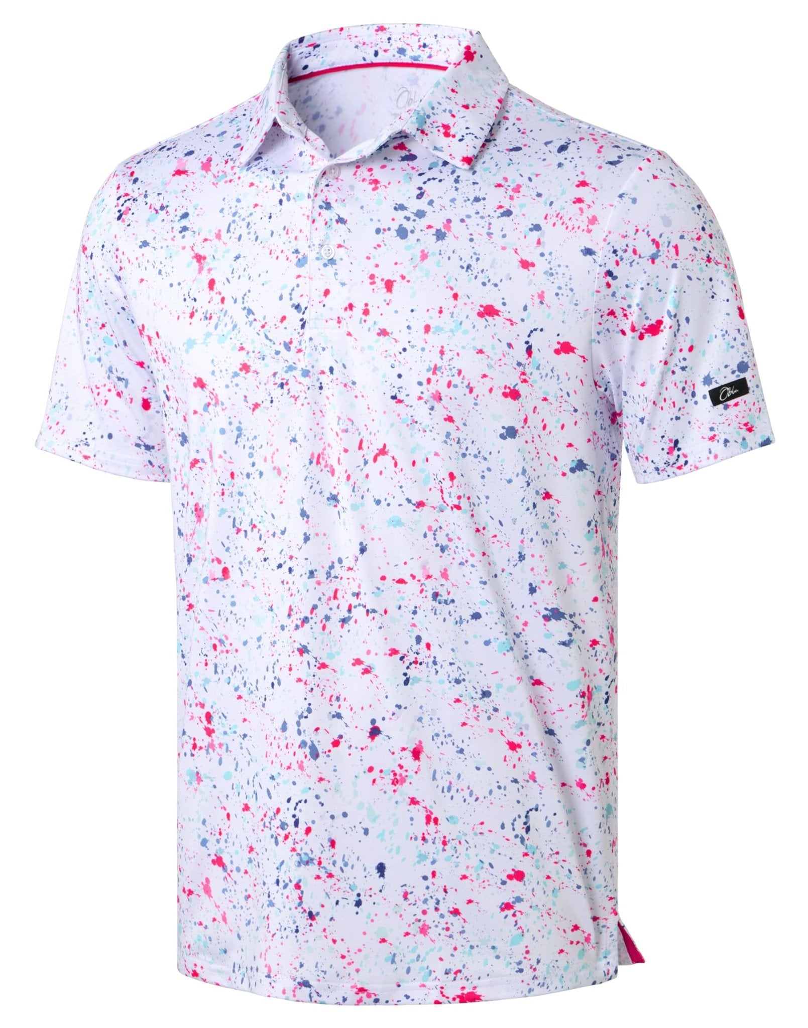 Obla Men's Golf Polo Shirts Print Short Sleeve Dry Fit Collared Shirt - Tennis Mindset