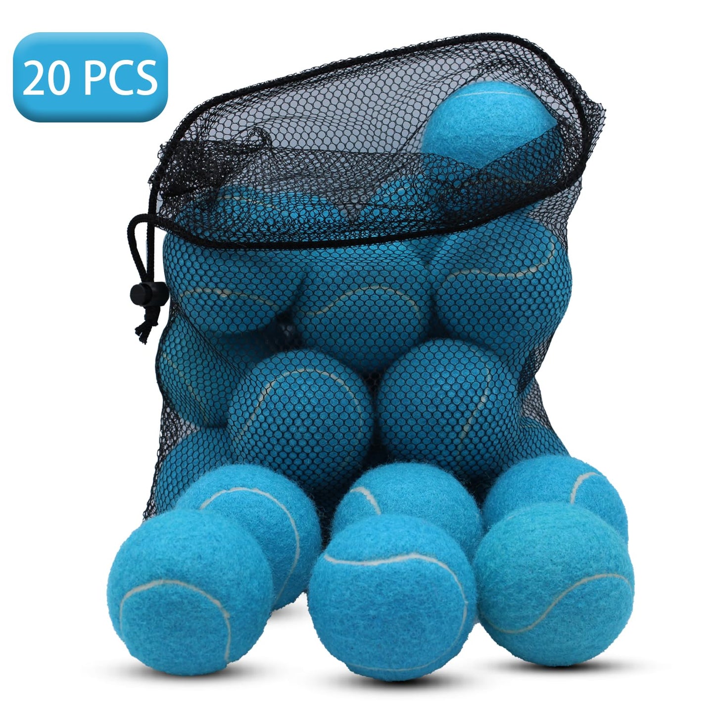 SHYUJAJIE Tennis Ball,20 Pack Practice Balls Bulk,Dog Balls with Mesh Bag