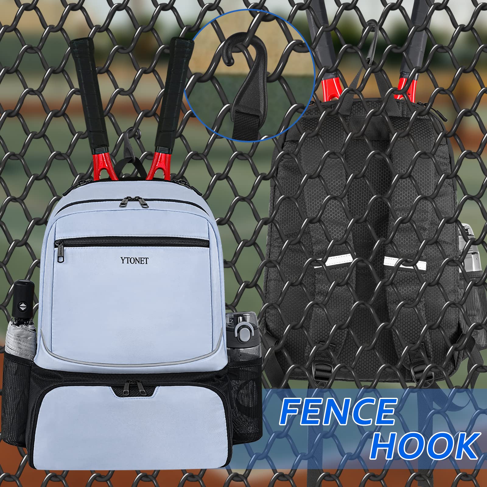 Ytonet Tennis Bag Tennis Backpack for Women Men 2 Rackets - Tennis Mindset