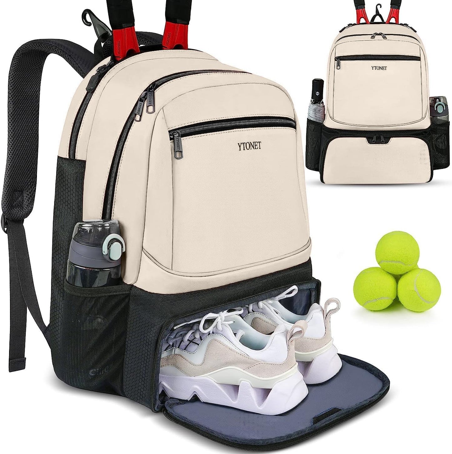 Ytonet Tennis Bag Tennis Backpack for Women Men 2 Rackets - Tennis Mindset