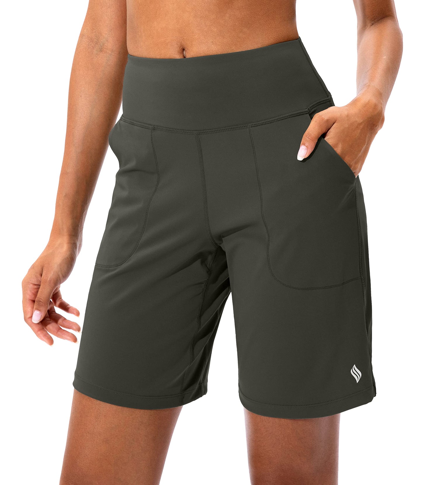 SANTINY Bermuda Shorts for Women with Pockets Athletic Workout Shorts - Tennis Mindset