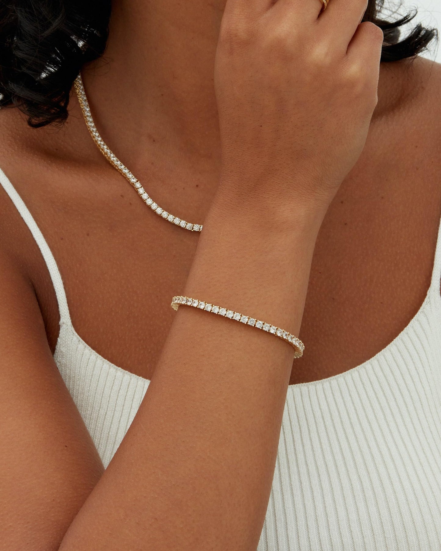 PAVOI 14K Gold Plated 3mm Cubic Zirconia Classic Tennis Bracelet | Gold Bracelets for Women