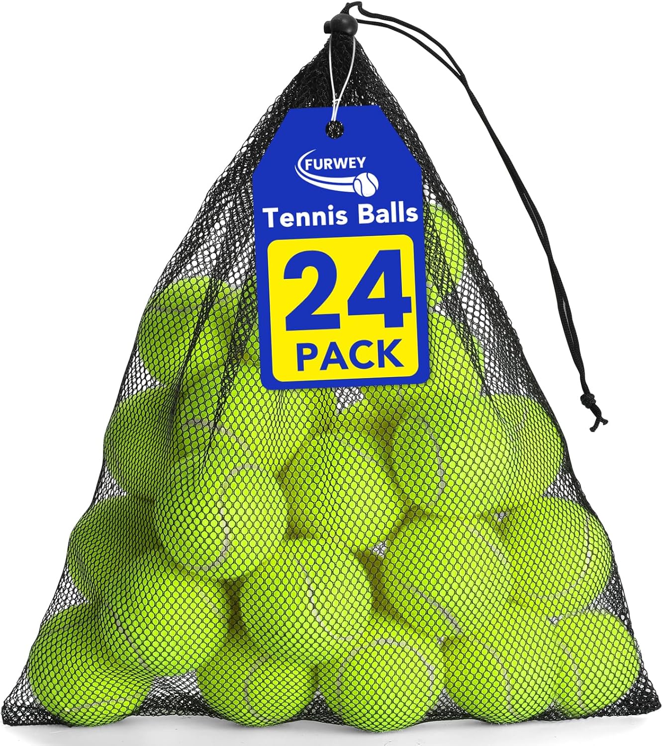 FURWEY Tennis Ball,6/12/24/36/40/80P Training Balls,Dog Balls with Mesh Bag