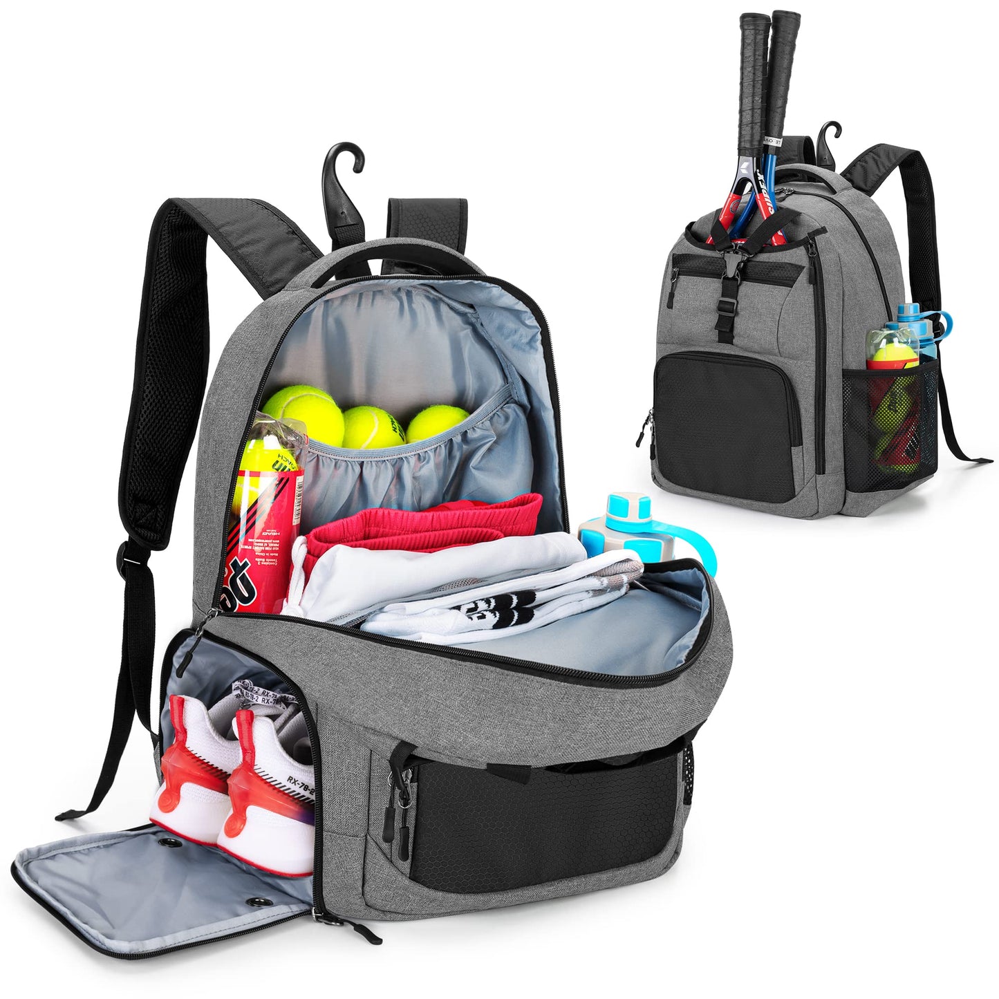 DSLEAF Tennis Bag for Men/Women, Tennis Backpack Holds 2 Rackets and Shoes - Tennis Mindset