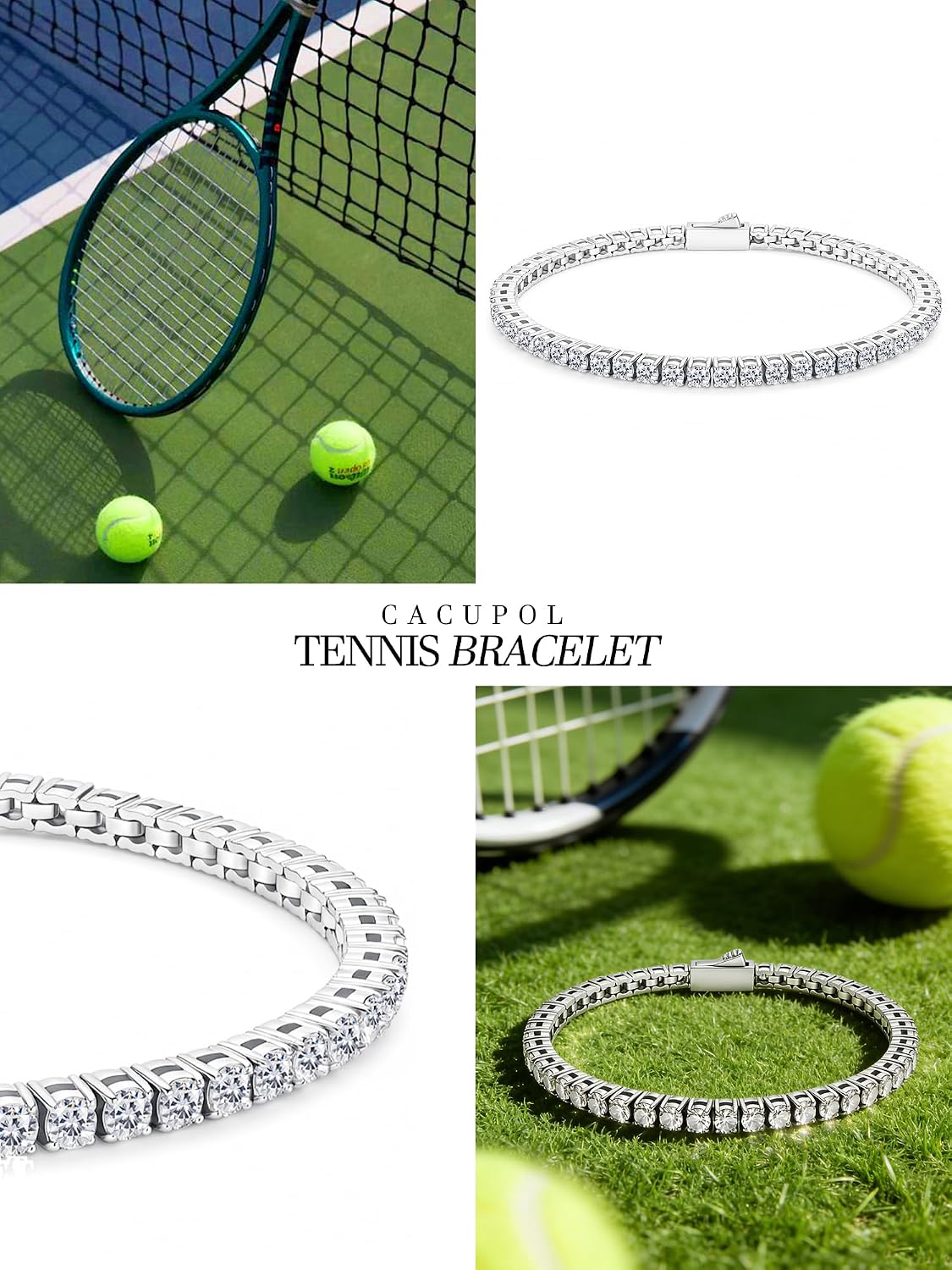 Waterproof Moissanite Tennis Bracelets for Women Hypoallergenic
