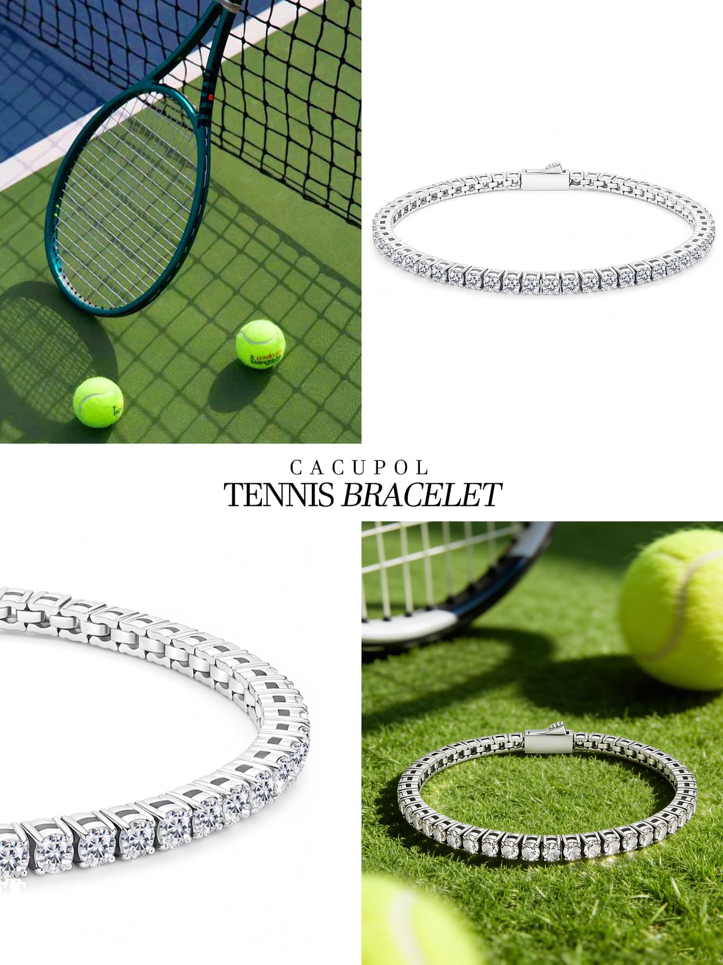 Waterproof Moissanite Tennis Bracelets for Women Hypoallergenic