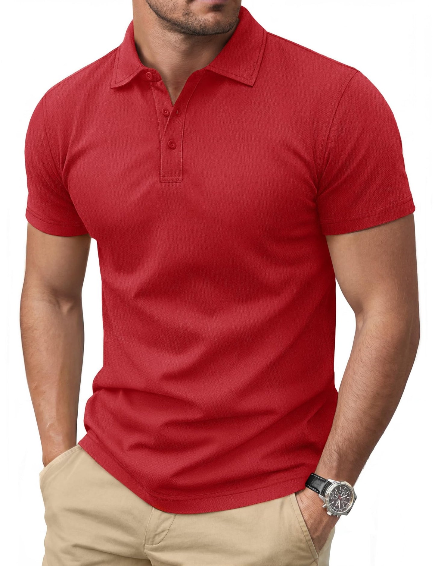 Cotrasen Men's Polo Shirts Short Sleeve Cotton Pique Classic Golf Shirts - Tennis Mindset