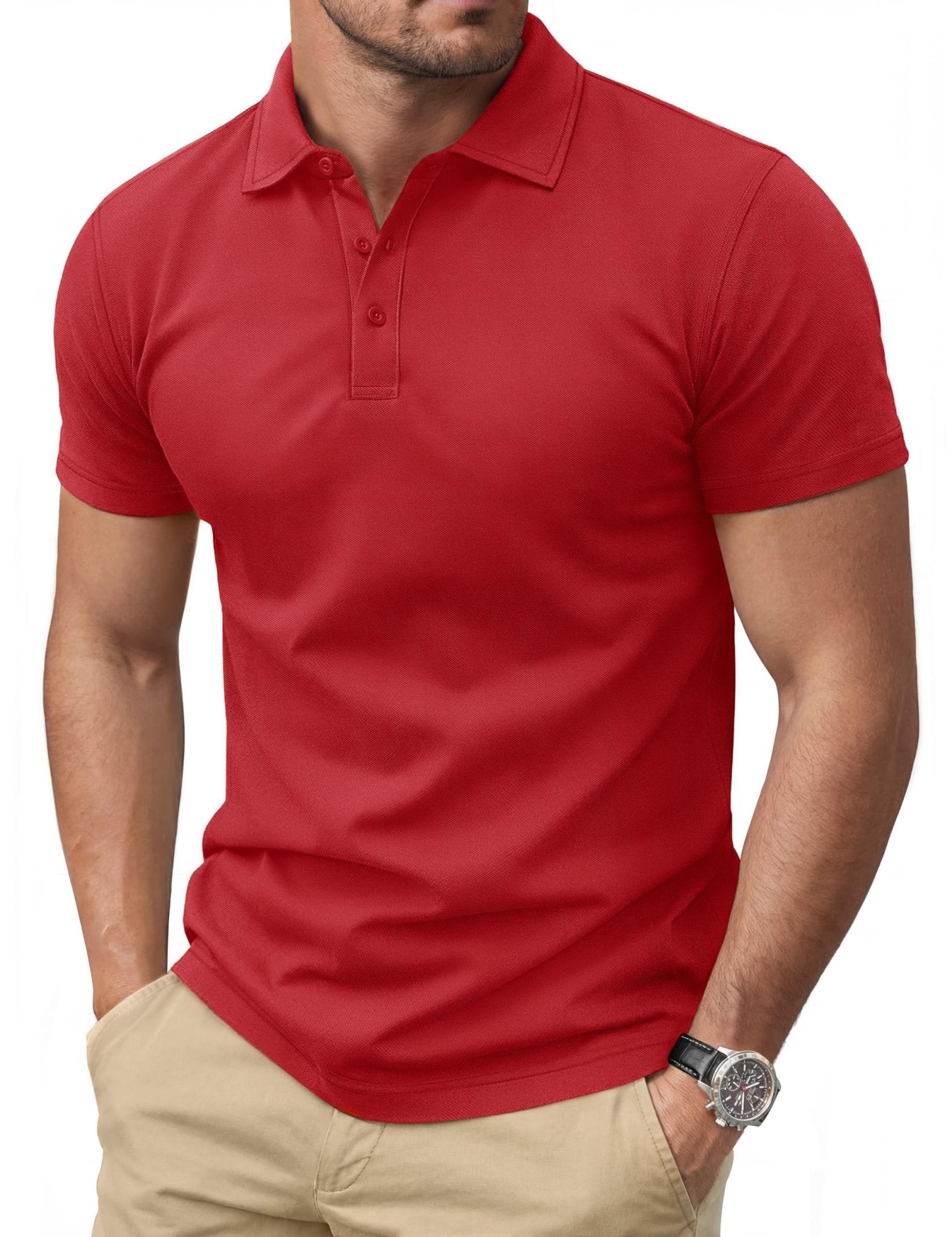 Cotrasen Men's Polo Shirts Short Sleeve Cotton Pique Classic Golf Shirts - Tennis Mindset