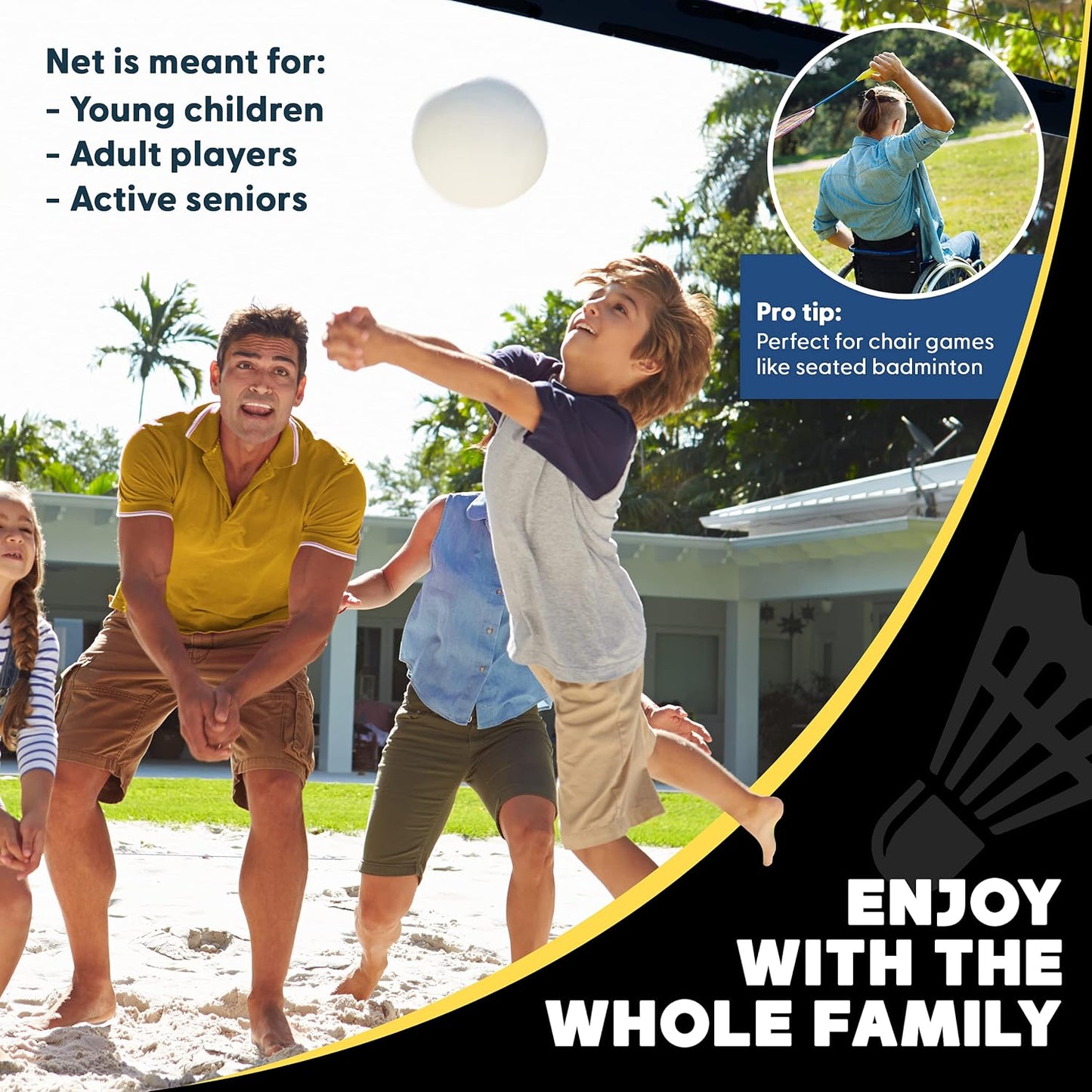 Boulder Portable Badminton Pickleball Net - Foldable/Extendable Poles for Multiple Sports Heights (UP to 5 ft) - Ideal for Tennis, Pickleball, Soccer Tennis - Easy Setup - Tennis Mindset