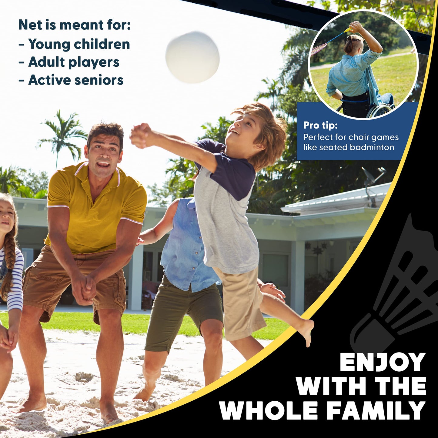 Boulder Portable Badminton Pickleball Net - Foldable/Extendable Poles for Multiple Sports Heights (UP to 5 ft) - Ideal for Tennis, Pickleball, Soccer Tennis - Easy Setup - Tennis Mindset