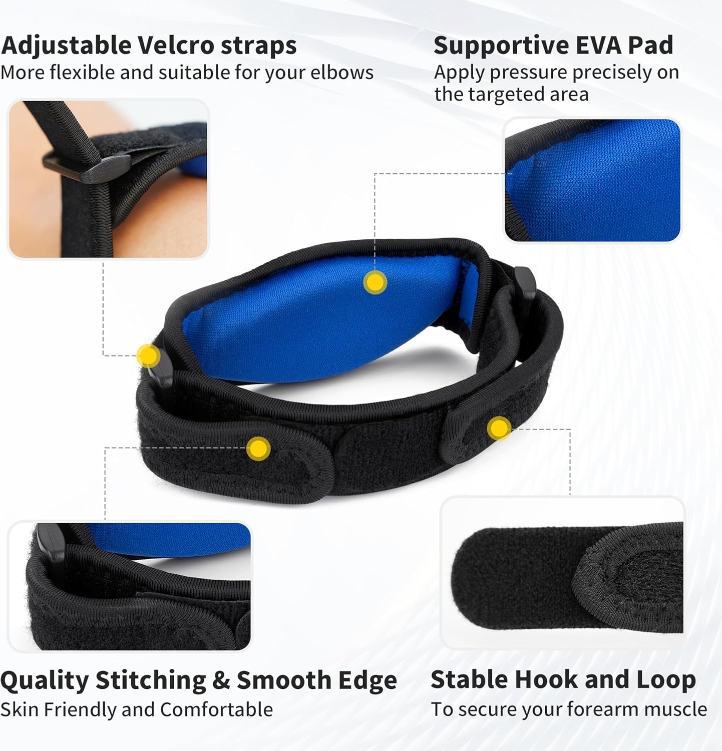 CAMBIVO 2 Pack Tennis Elbow Brace Strap for Tendonitis, Black - Tennis Mindset