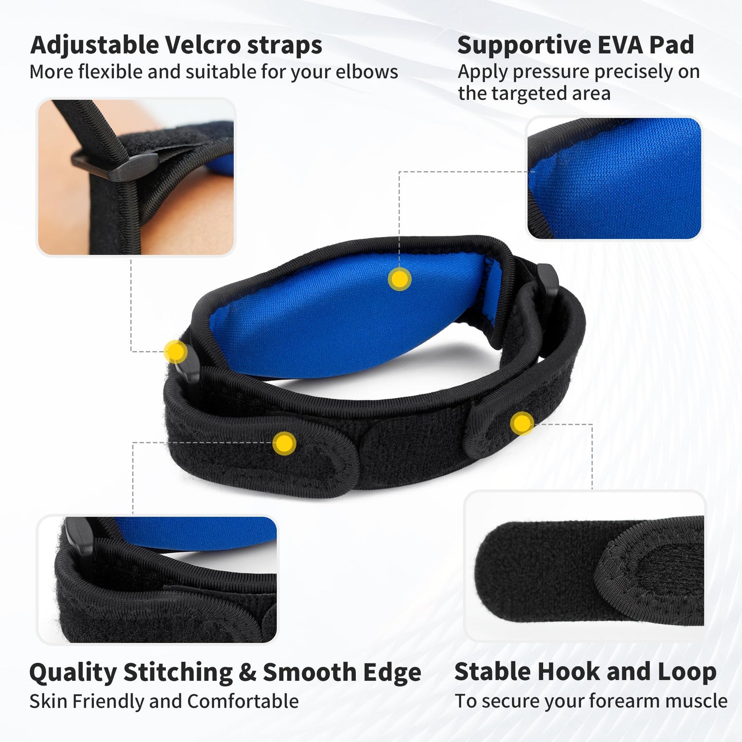 CAMBIVO 2 Pack Tennis Elbow Brace Strap for Tendonitis, Black - Tennis Mindset